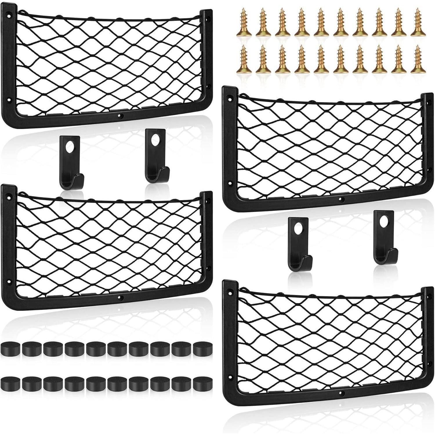 LuxusKollektion Aufbewahrungstasche Kofferraumnetz Auto Organizer Elastisch 36.5 * 18.5CM 4 Stück