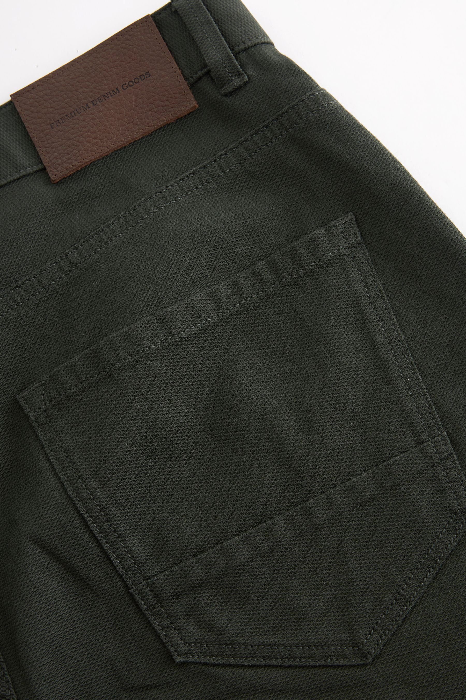 (2-tlg) 5 und Gürtel Green Taschen Next Fit Slim mit Hose Khaki 5-Pocket-Hose
