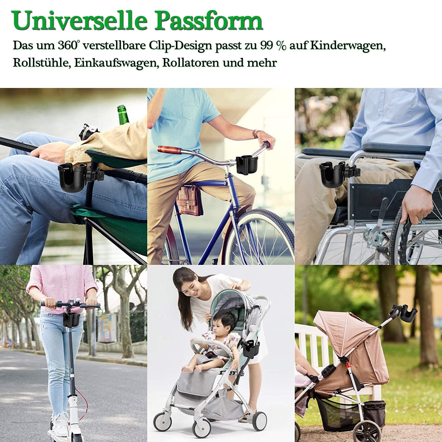 TUWENA Kinderwagenaufsatz Getränkehalter für Kinderwagen Zubehör Buggy, Fahrrad Flaschenhalter