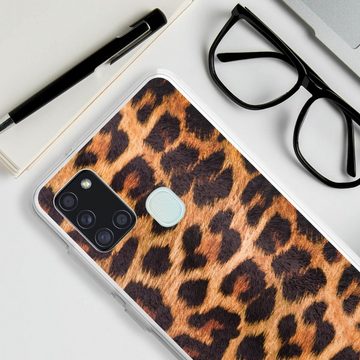 DeinDesign Handyhülle Leopard Fell Animalprint Leo Print, Samsung Galaxy A21s Silikon Hülle Bumper Case Handy Schutzhülle