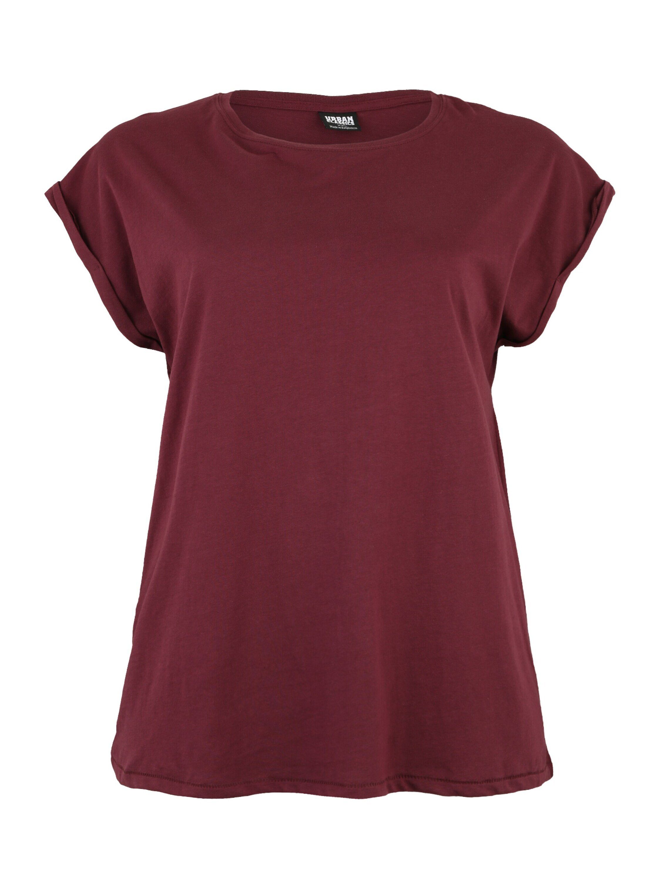 T-Shirt CLASSICS Details, (1-tlg) brombeer Plain/ohne URBAN Detail Weiteres