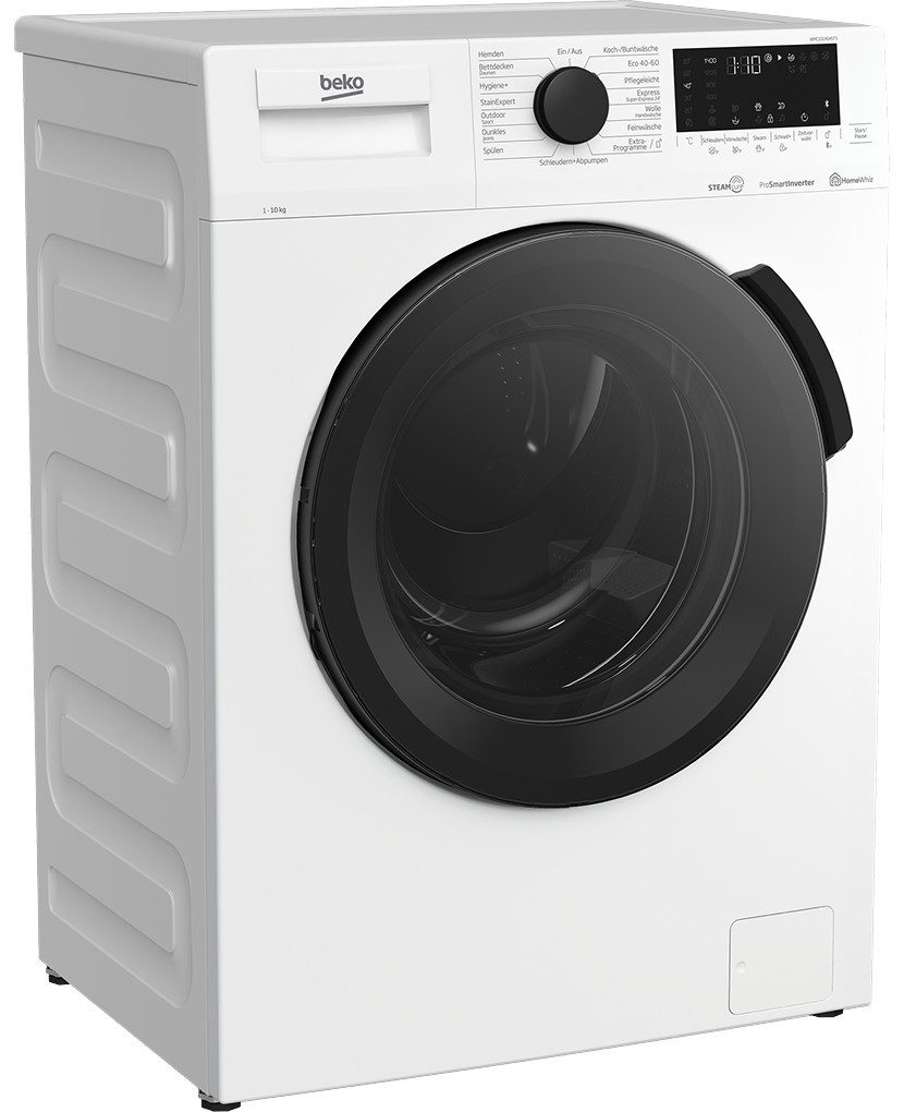 BEKO Waschmaschine WMC101464ST1, 10 kg, 1400 U/min, AddXtra, Dampffunktion, Bluetooth HomeWiz, 15+6 Programme
