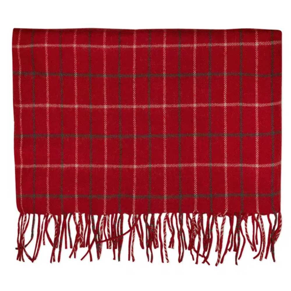 Wohndecke Greengate Decke LYLA Rot Karo Muster Wolle 180x130, Greengate günstig online kaufen