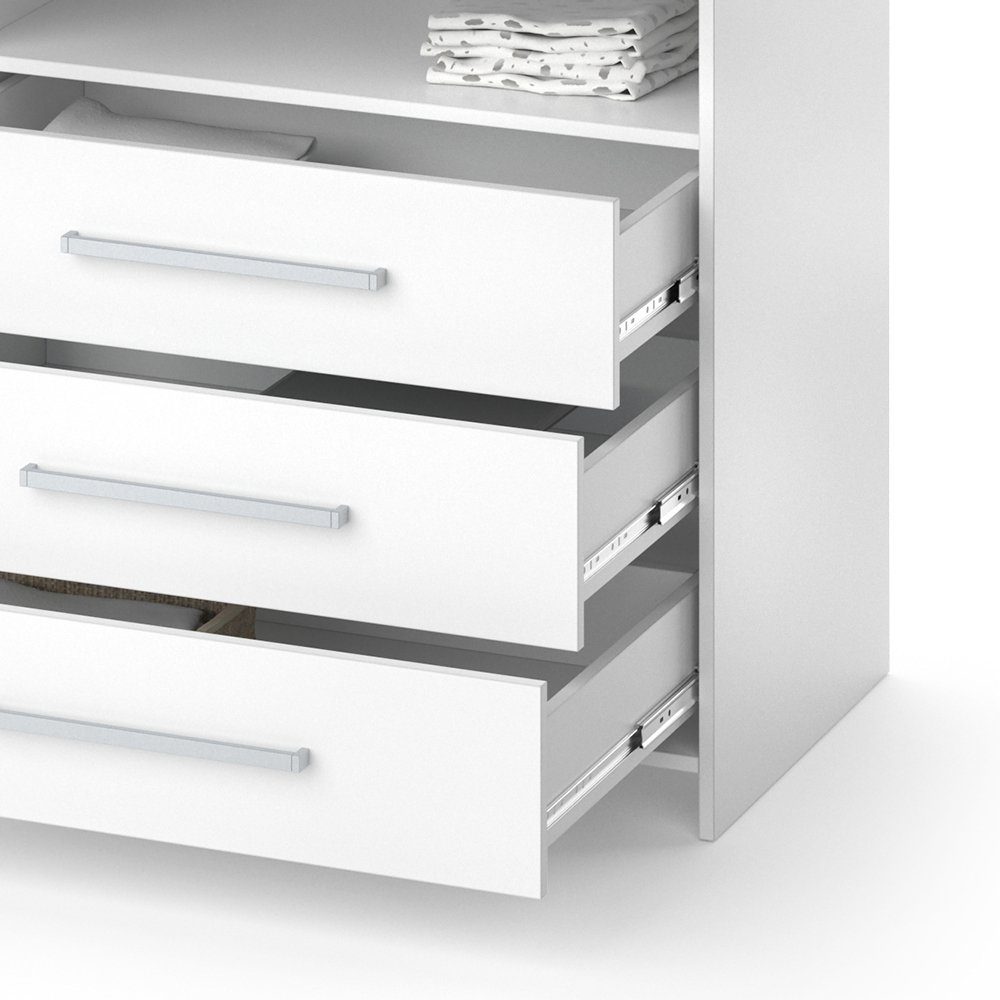 Vicco Wickelkommode Oskar, Weiß, 113 x 100 cm mit Schubladen