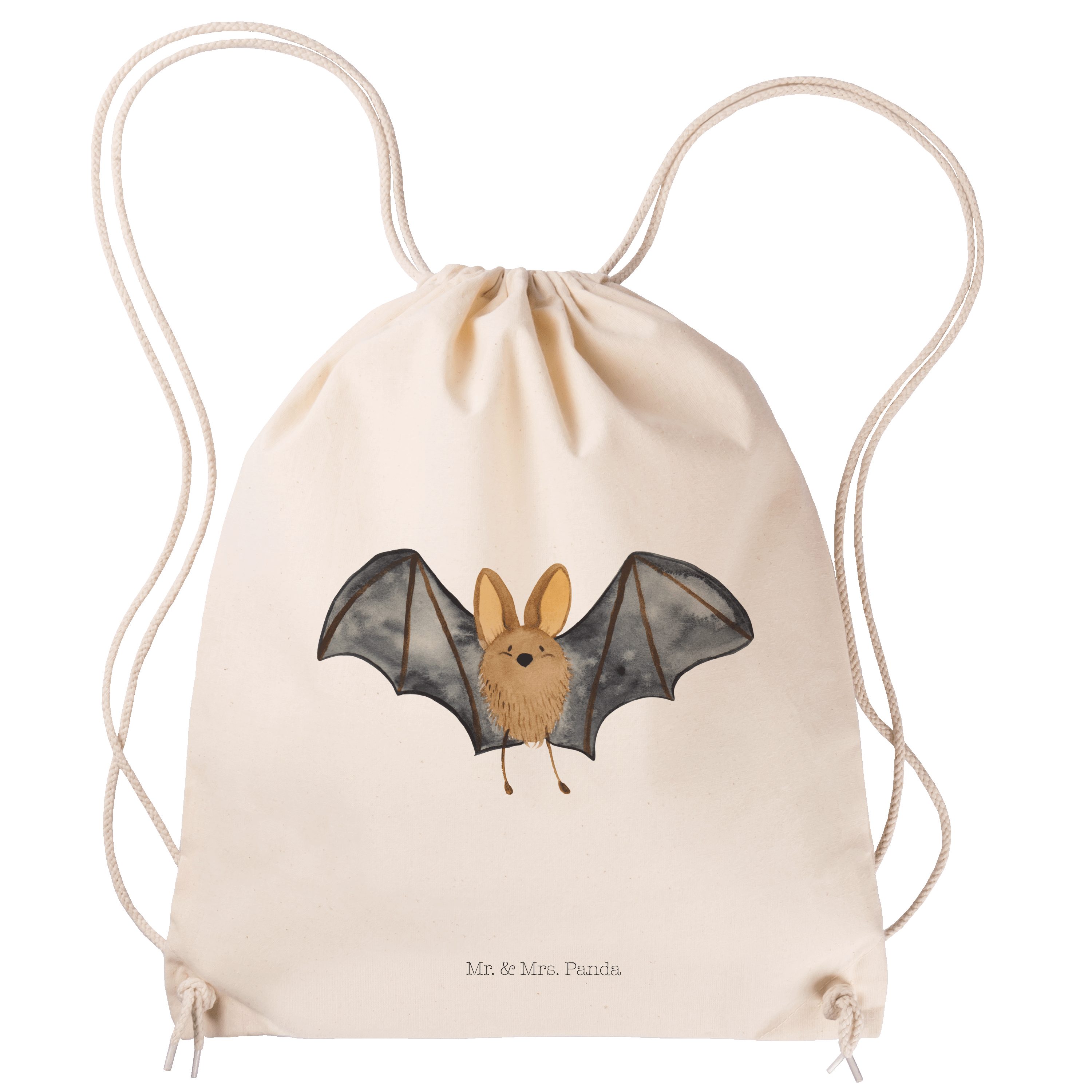 (1-tlg) Fledermaus Tiere, Geschenk, - Mrs. Panda Mr. Sporttasche - Stoffbeute Flügel Tasche, Transparent &