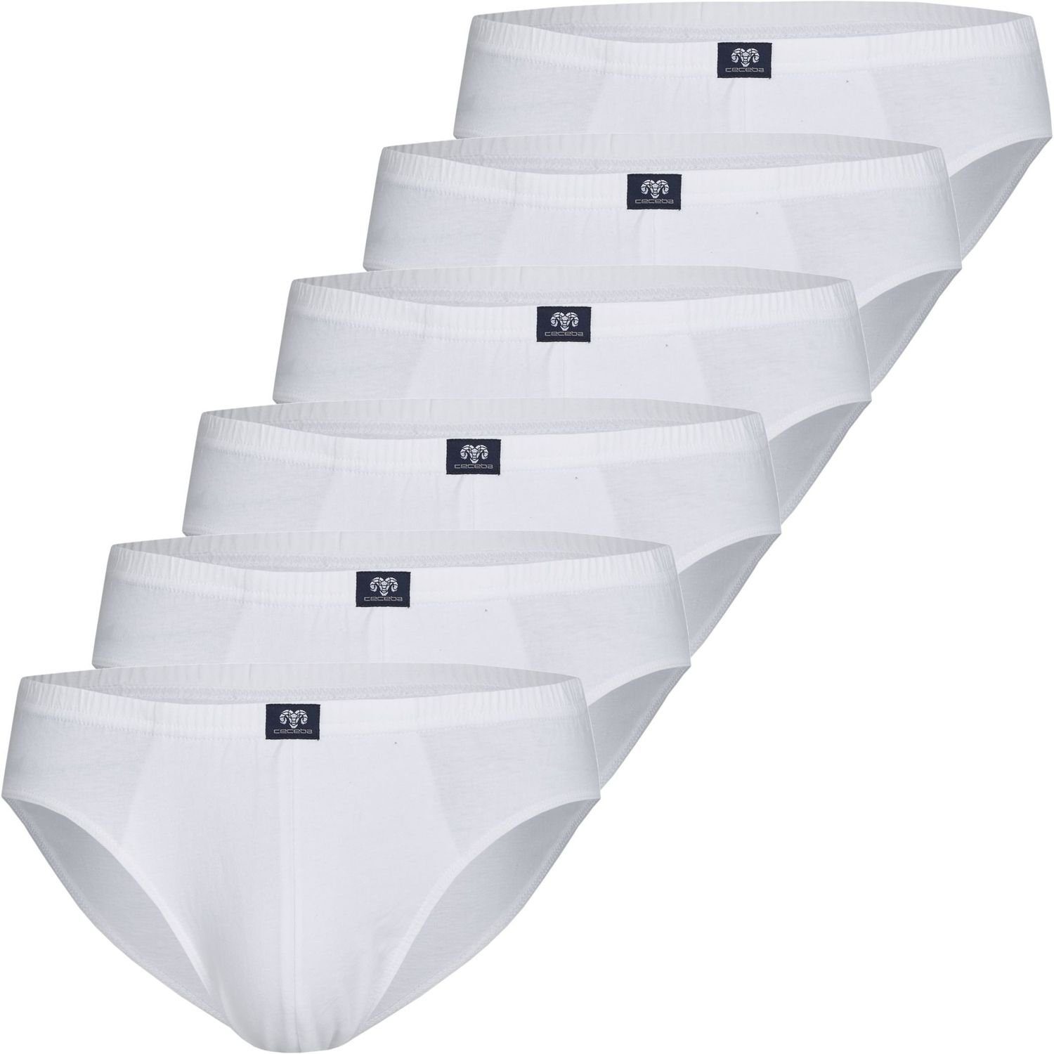 CECEBA Slip 6er Pack CECEBA Sport Slip Herren Unterhose Unterwäsche Übergröße große Größen schwarz blau weiß (1-St) weiss