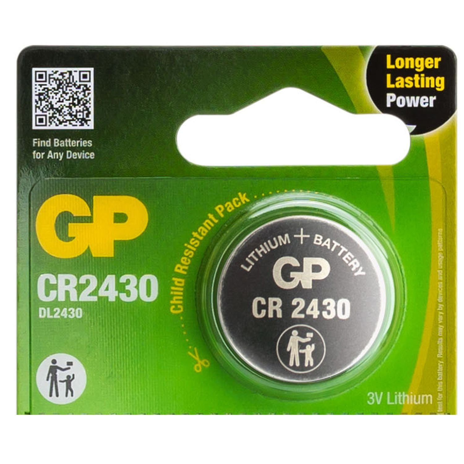 GP Batteries CR2430 GP Lithium Knopfzelle 3V Batterie, (3 Volt V) | Batterien