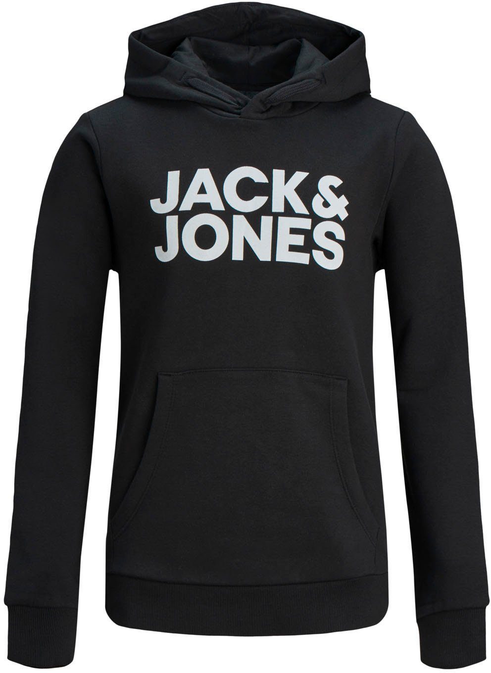 Jack Print Jones SWEAT LOGO Junior HOOD black/Large Kapuzensweatshirt JJECORP &