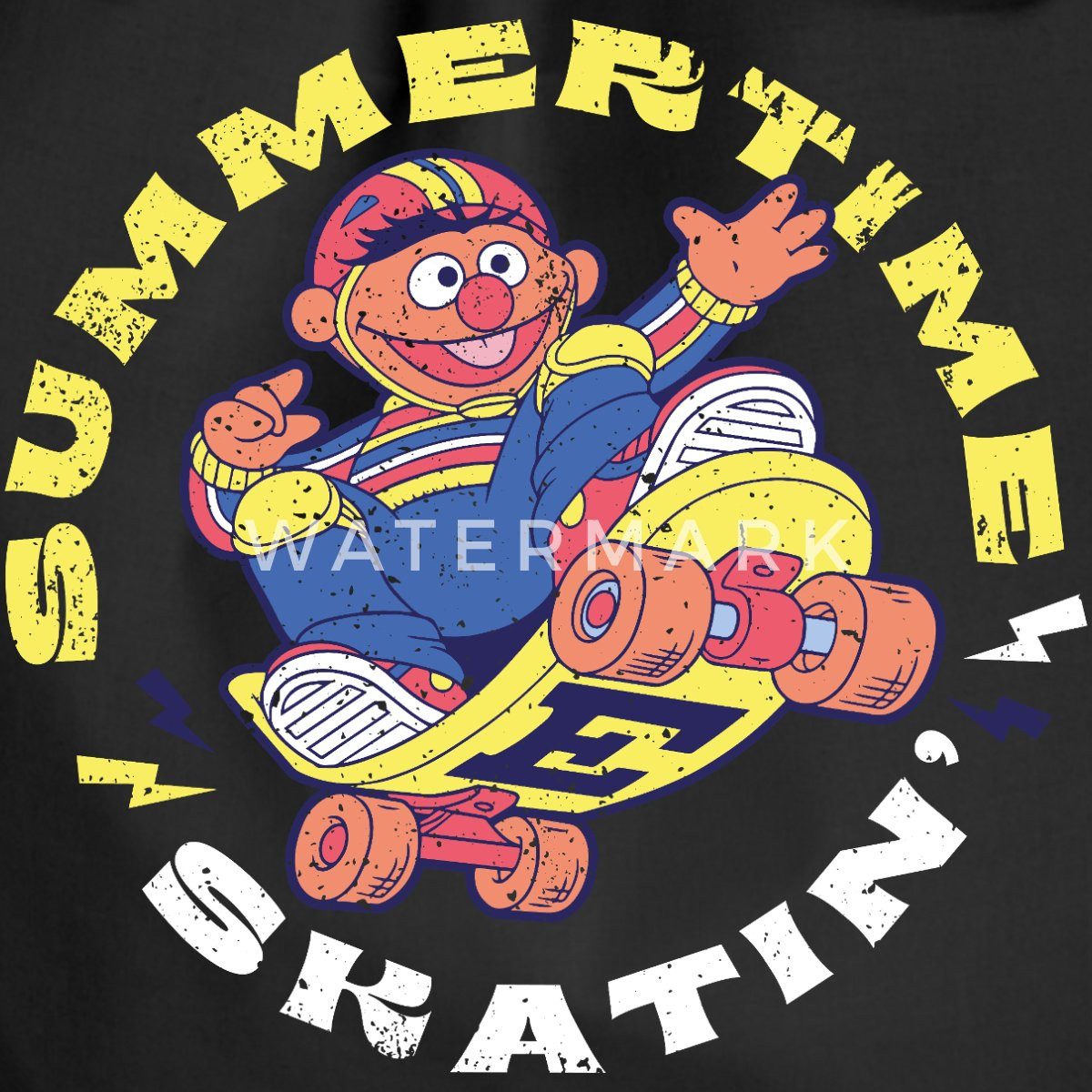 Spreadshirt Turnbeutel Sesamstraße Ernie Summer Time Skatin' Skate Design Turnbeutel (1-tlg)