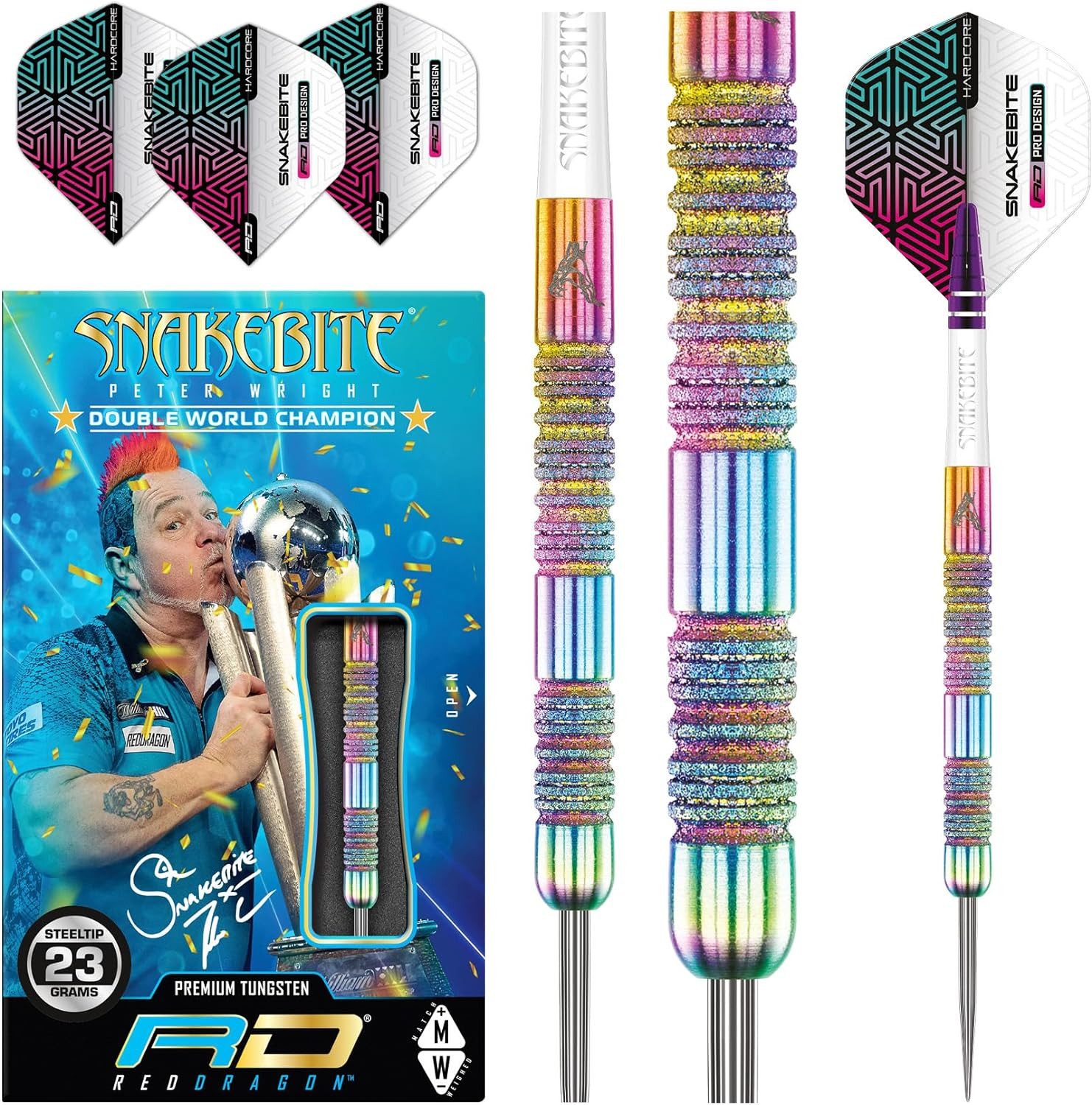 Dartpfeil RED DRAGON Peter Snakebite Wright Diamond Fusion Spectron SE 23 gr