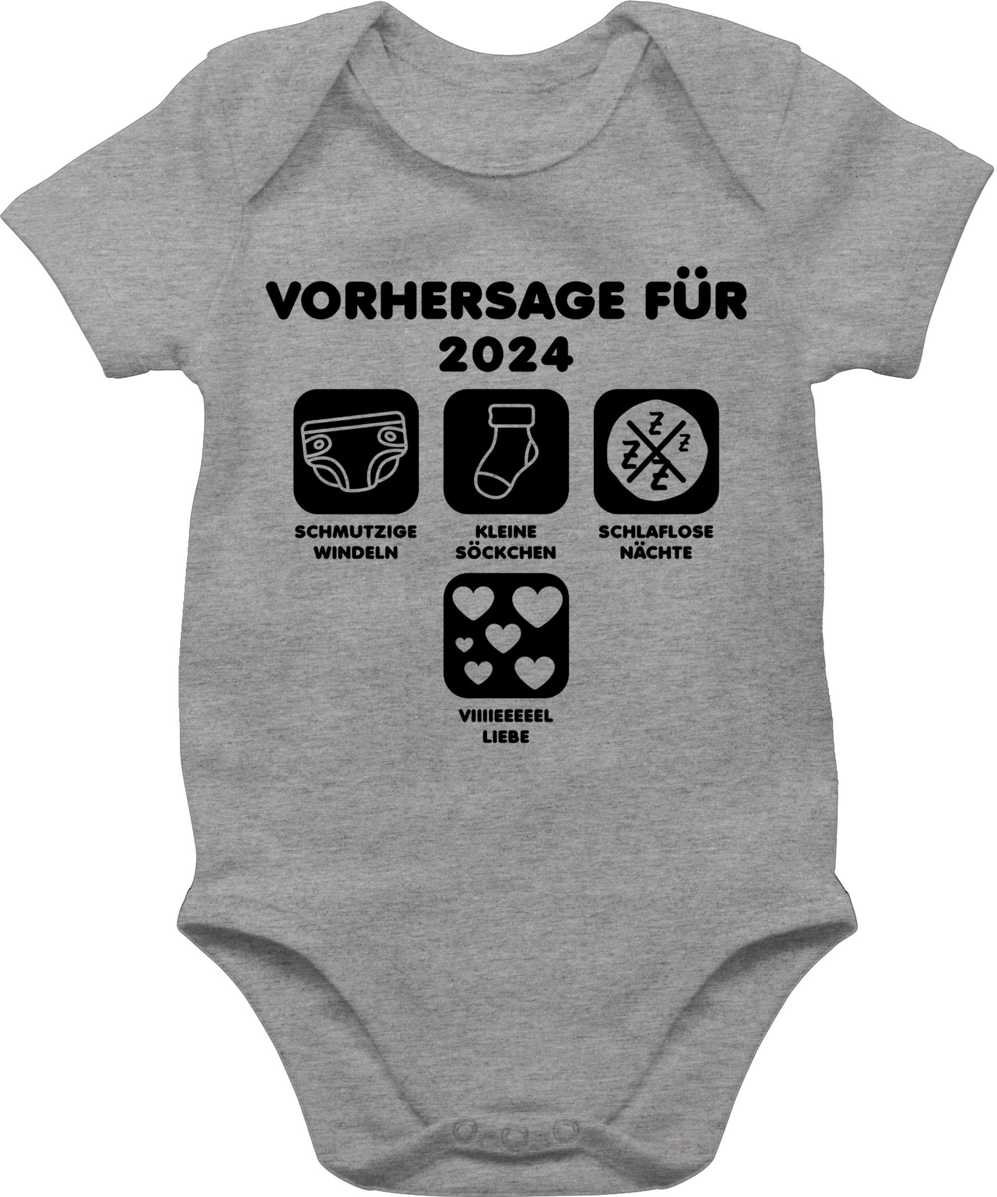 Shirtracer Shirtbody Baby Vorhersage 2024 schwarz Zur Geburt