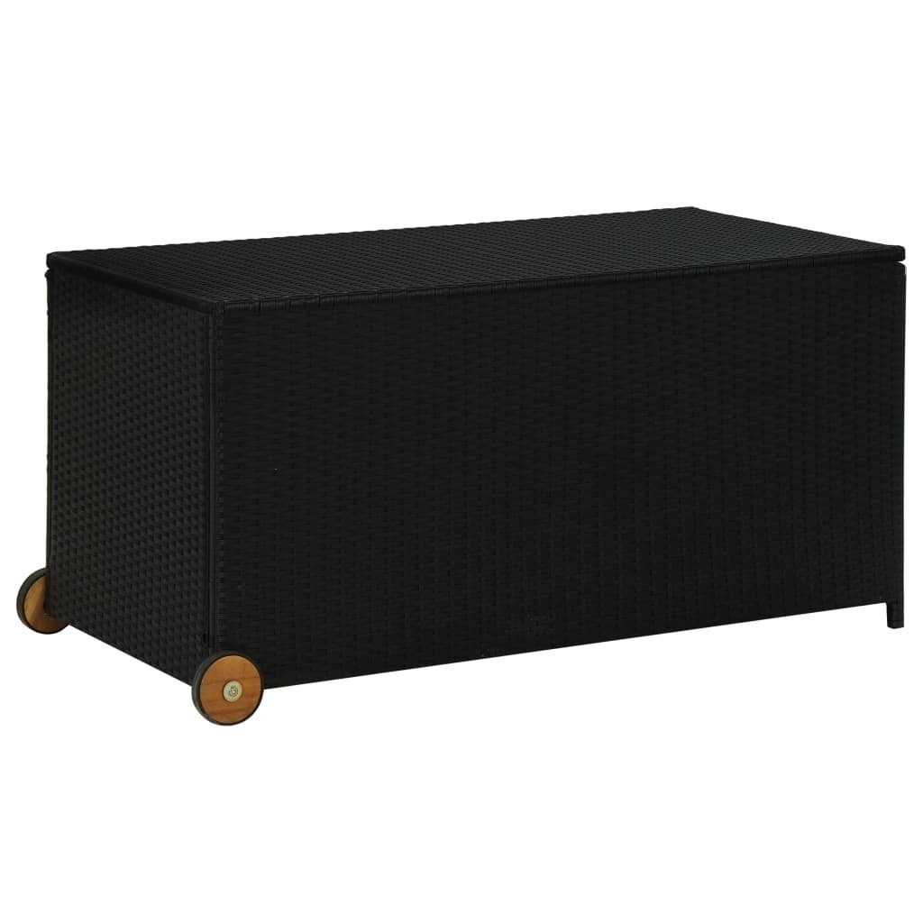 Gartenbox aus PE-Rattan in Schwarz