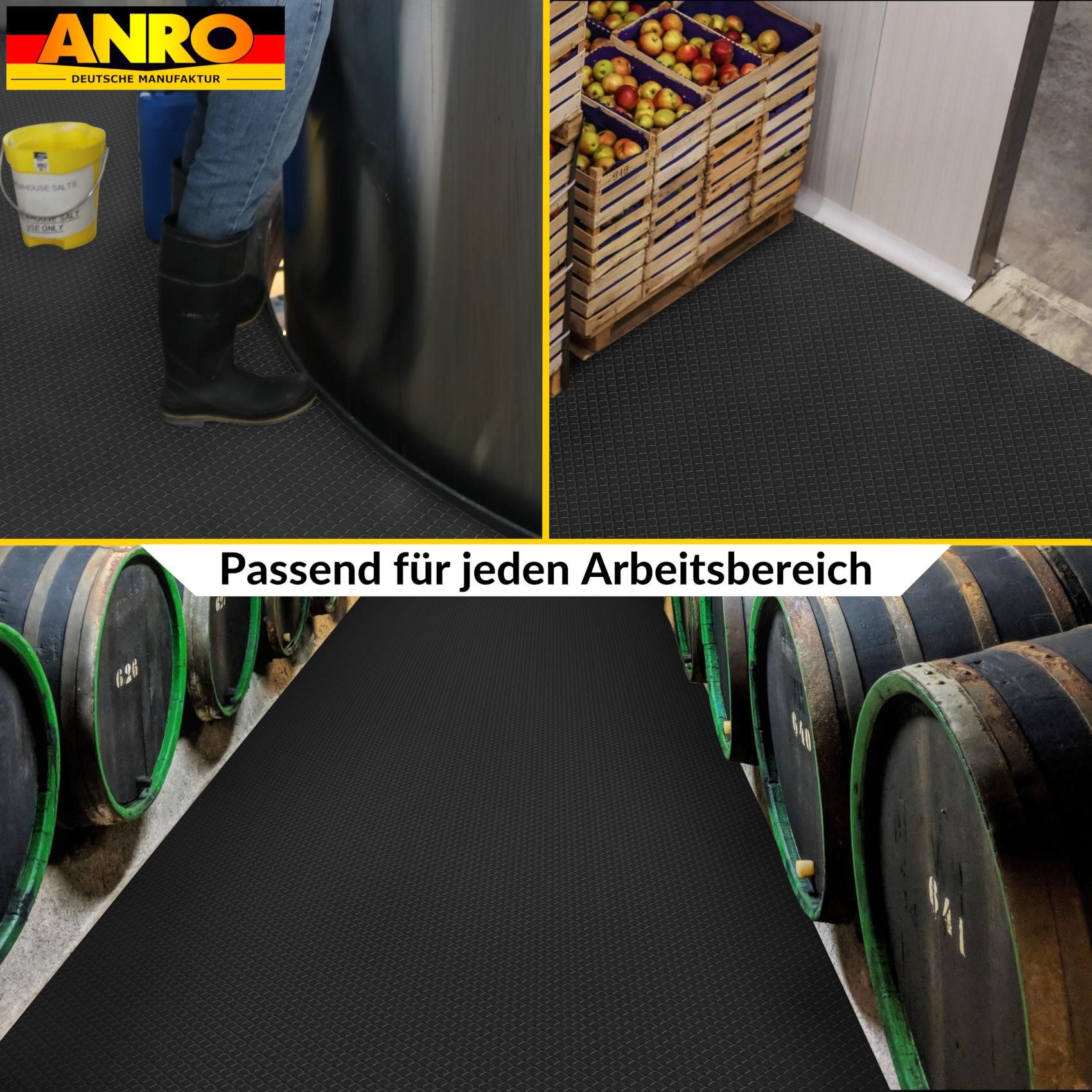ANRO Vinylboden DIONIS 1,5 mm wasserabweisend für Garage/Werkstatt PVC-Bodenbelag, Feuchtigkeitsbarriere, feine Optik, langlebig, Einzelstück, eine Rolle Bodenbelag, Isolierend und wasserbeständig Größe: 100x100cm Uni Schwarz
