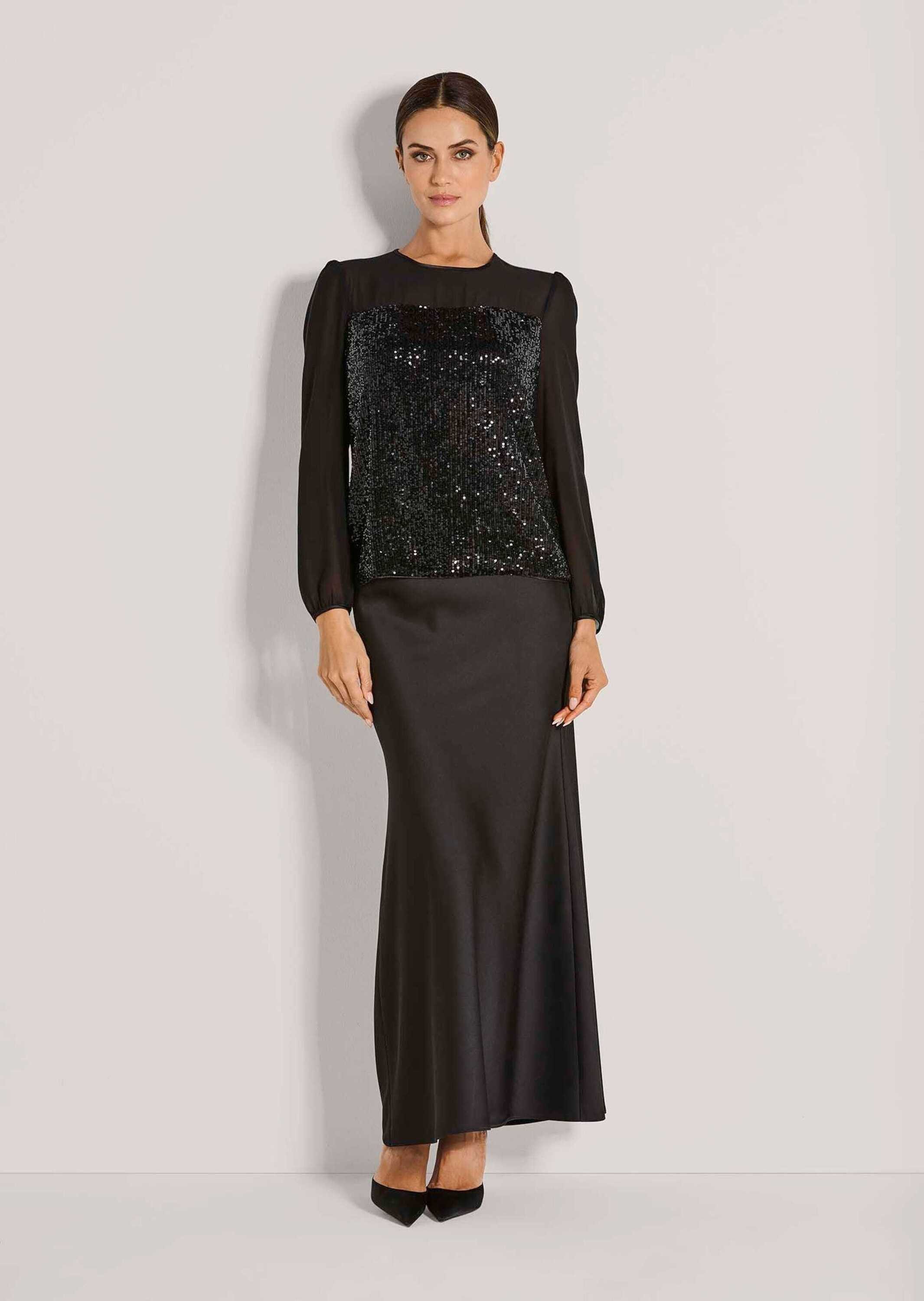 MADELEINE Langarmbluse Glamouröse Paillettenbluse für Events Elegante Bluse günstig online kaufen