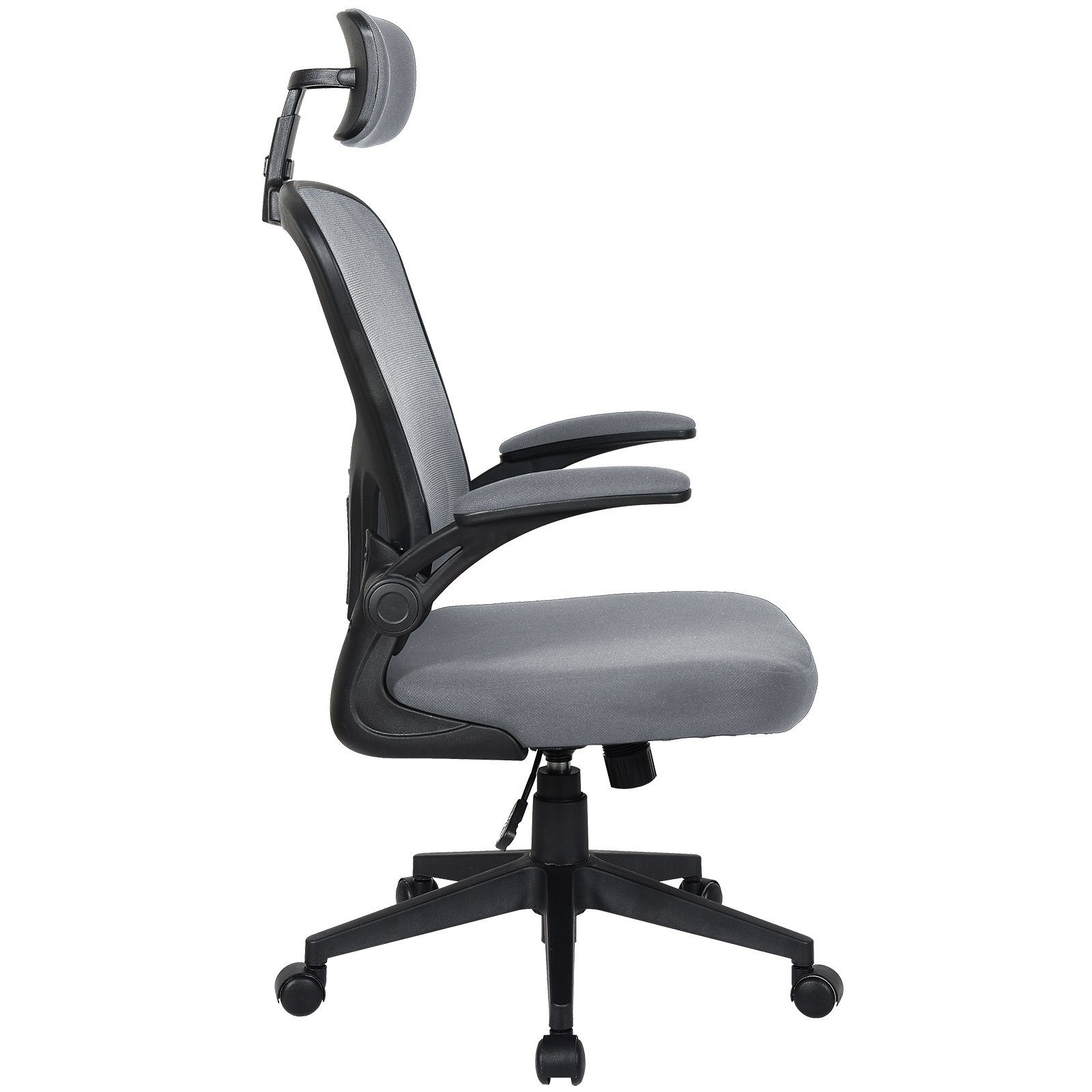 Schwarz Kopfstütze Bürostuhl in Mesh-Optik (1 Office TRISENS Grau Armlehnen / mit Home Harry Stück), Chefsessel hochgeklappten mit Chair