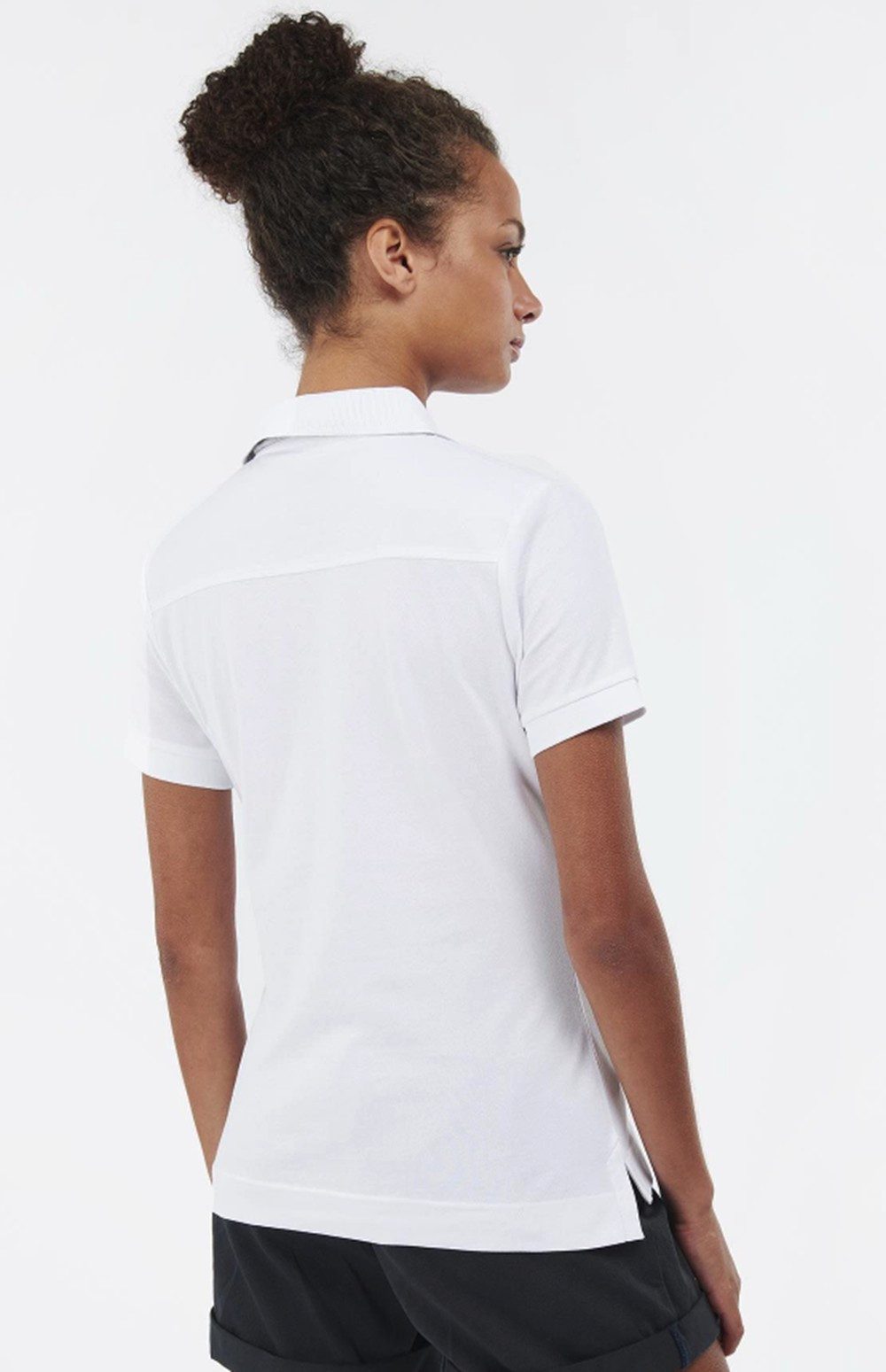 Barbour Outdoorbluse BARBOUR Portsdown Top Poloshirt White/ Silver Birch