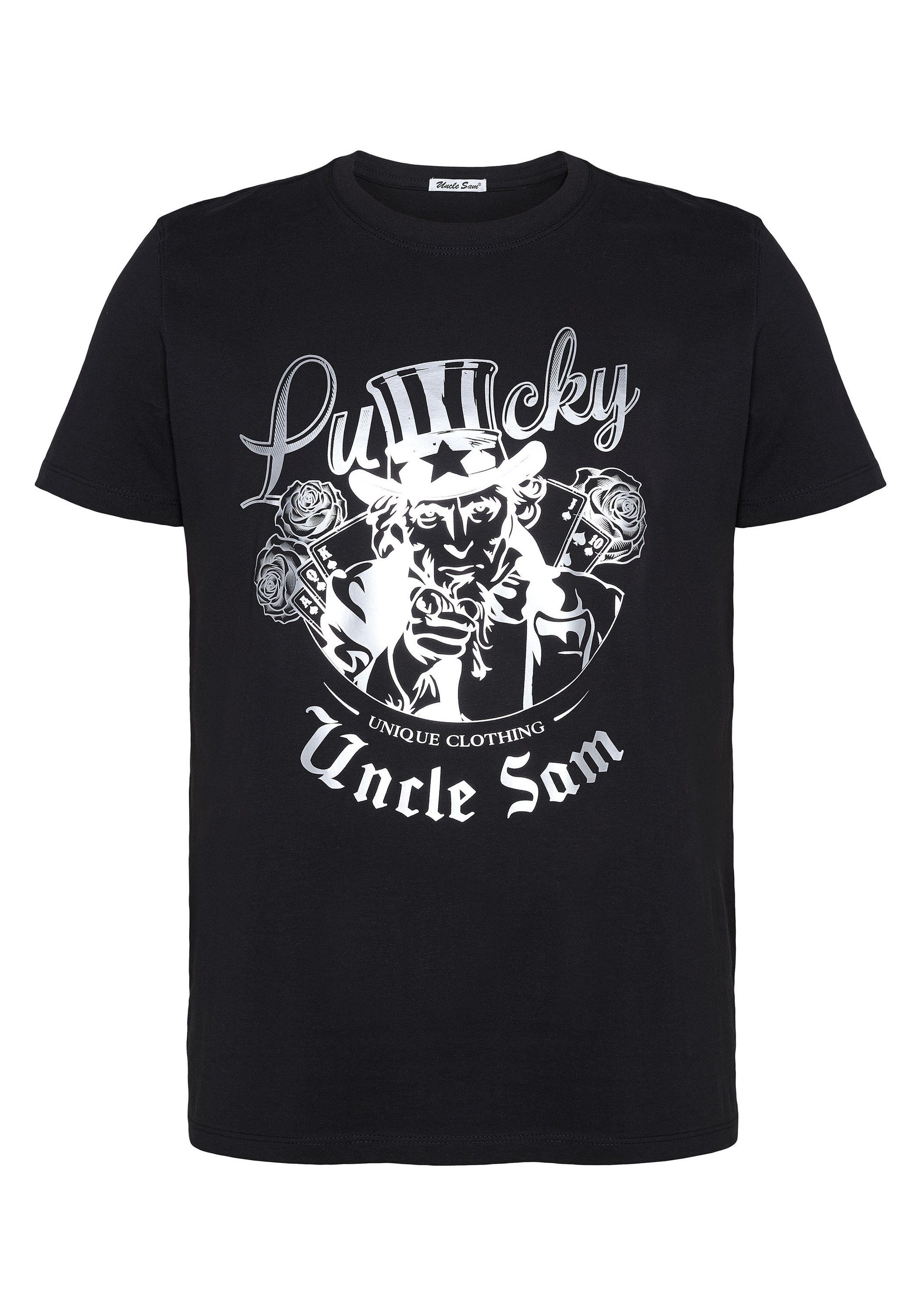 Uncle Sam Print-Shirt mit Frontprint