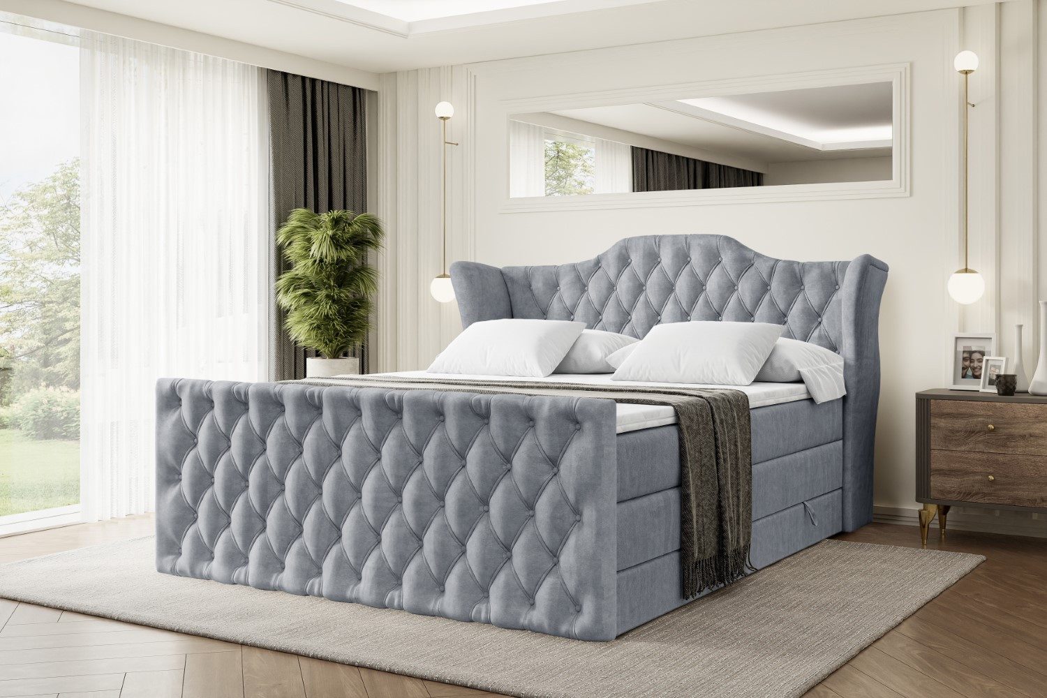 ALTDECOR Boxspringbett VILA-Z KING (Multipocket-Matratze H4, H3 Matratze Bo günstig online kaufen