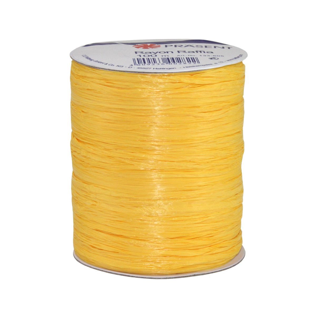 PRÄSENT Geschenkband PRÄSENT Bastband Rayon Raffia gelb 100m