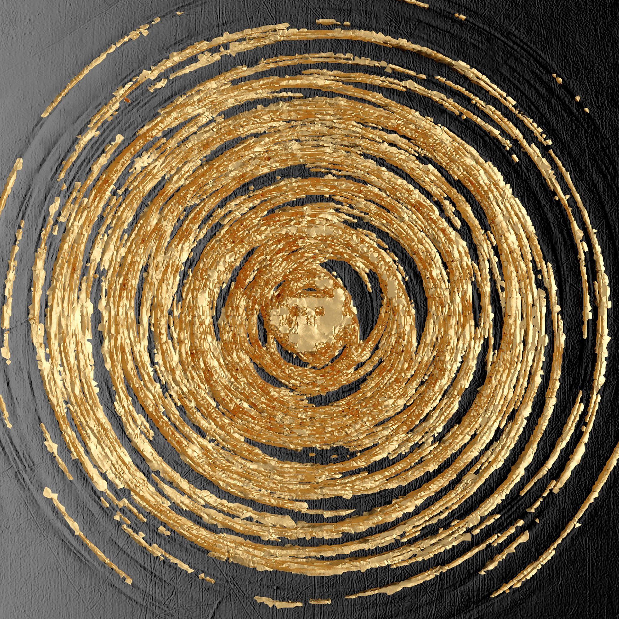 Schallabsorptions-Eigenschaften and St), guten (1 Leinwandbild Black Gold, Abstrakt sehr Leonique Akustikbild mit