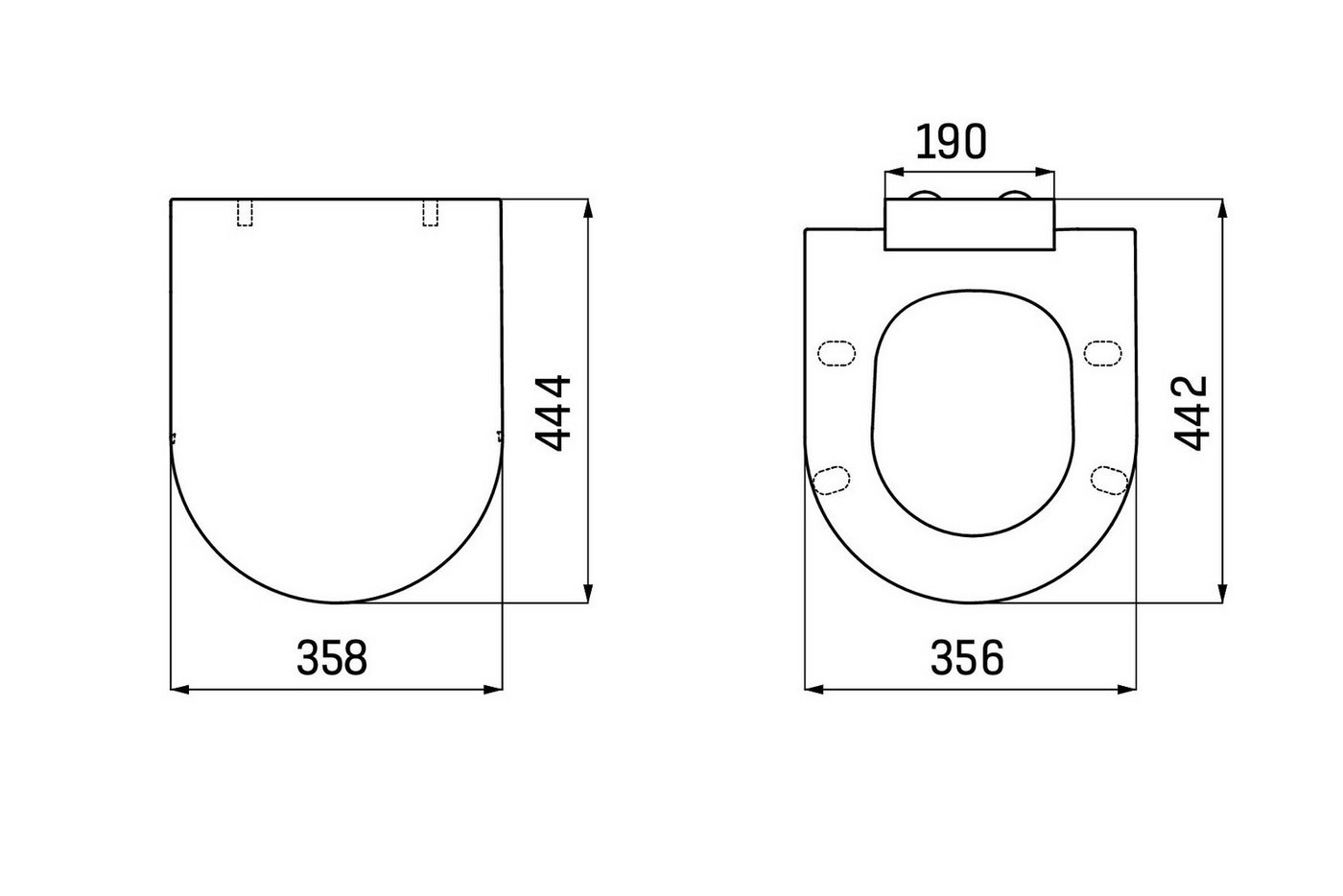 Thumbnail - Creavit WC-Sitz KC0103.03.0000E (1-St), Duroplast, Edelstahlscharniere, Softclose-Funktion