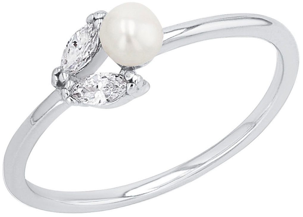 Amor Fingerring, mit Zirkonia (synth) - mit Süßwasserzuchtperle
