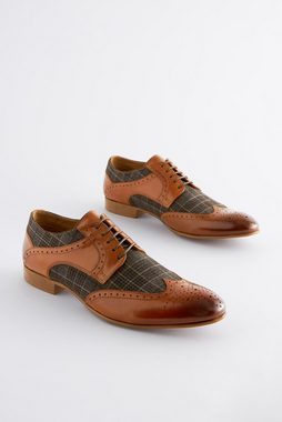 Next Brogues aus Leder und mit Karomuster Budapester (1-tlg)