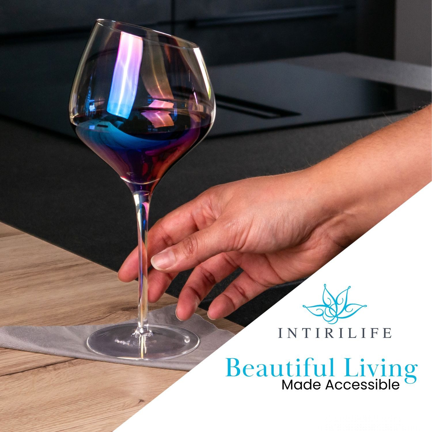 Intirilife Weinglas, 6-tlg., Glas, Wein Glas Set 470ml Wein Gläser mit Schimmer Spülmaschinenfest (6-tlg)