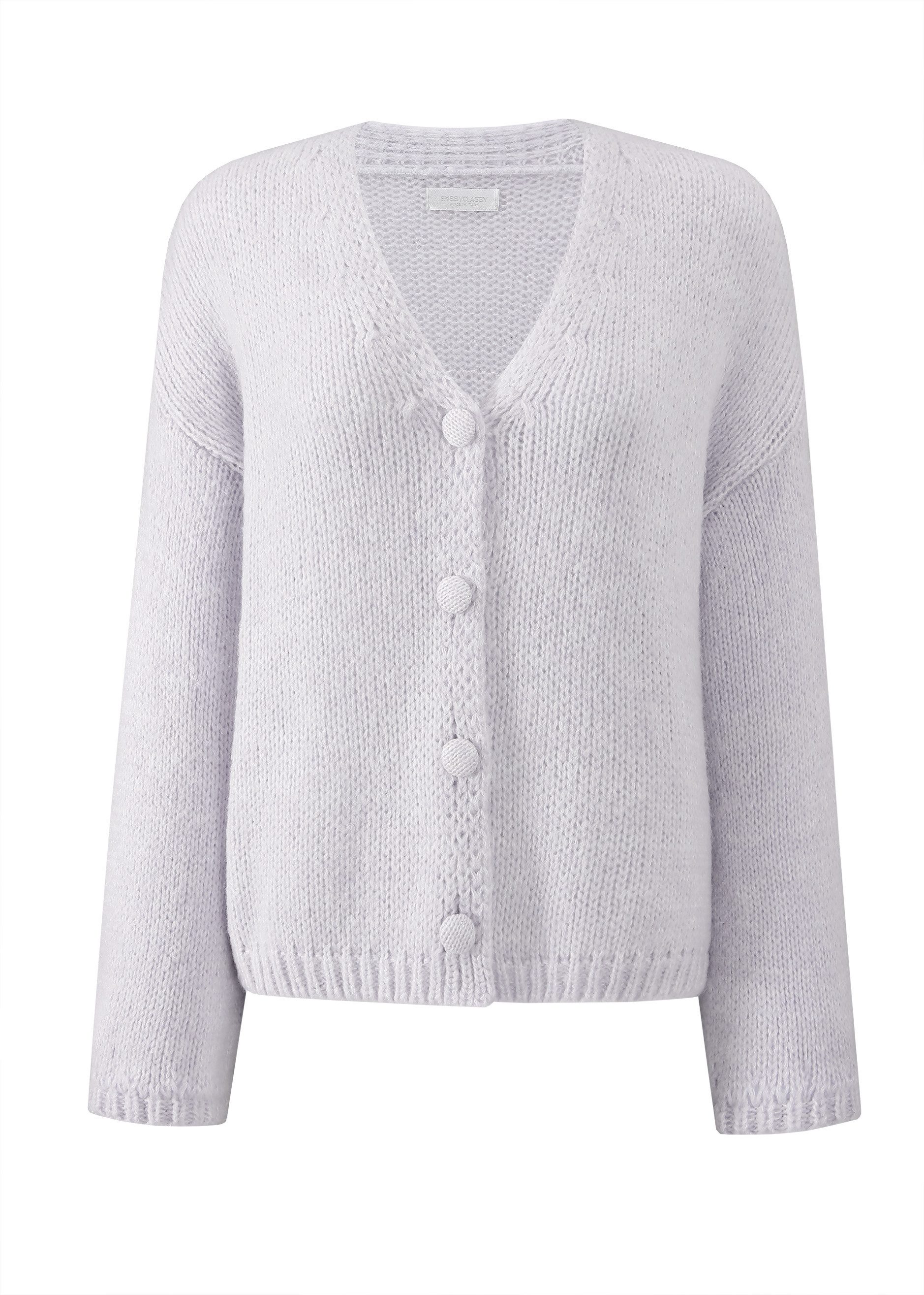 SASSYCLASSY Cardigan Oversize Strickjacke Damen in V-Ausschnitt Elegant Loc günstig online kaufen