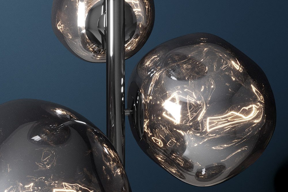 riess-ambiente Stehlampe LIQUID DIAMOND 170cm smoke – 7-flammige Kugelleuchte Glas/Metall, keine besonderen Funktionen, ohne Leuchtmittel, Design-Stehlampe mit Schirmen, dekorative Lichtquelle im Smoke-Finish