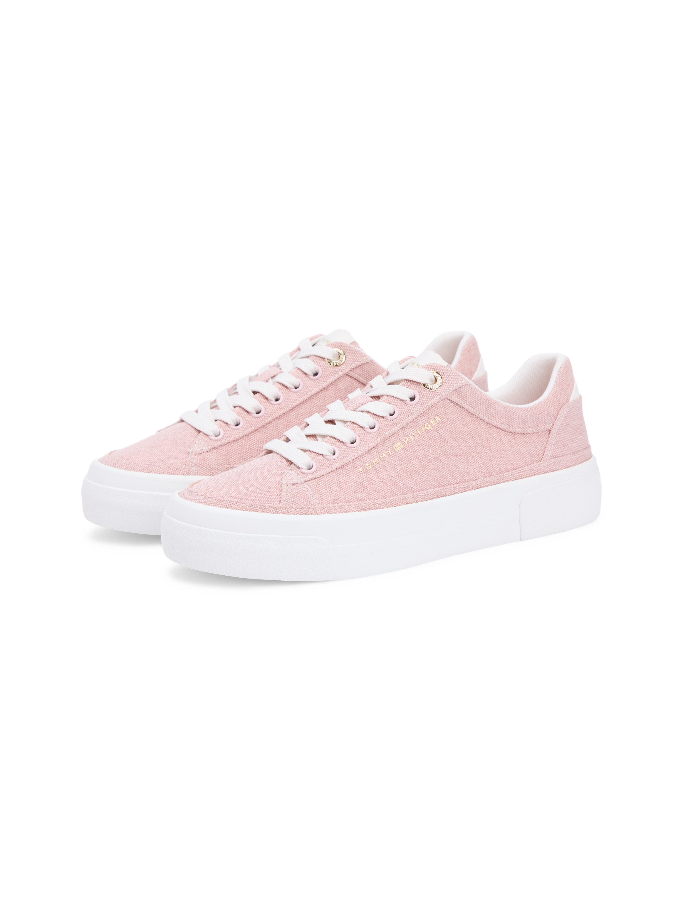 Tommy Hilfiger TH FOXING PLATFORM WASHED CANVAS Plateausneaker Freizeitschuh, Halbschuh, Schnürschuh im angesagten Jeans-Look