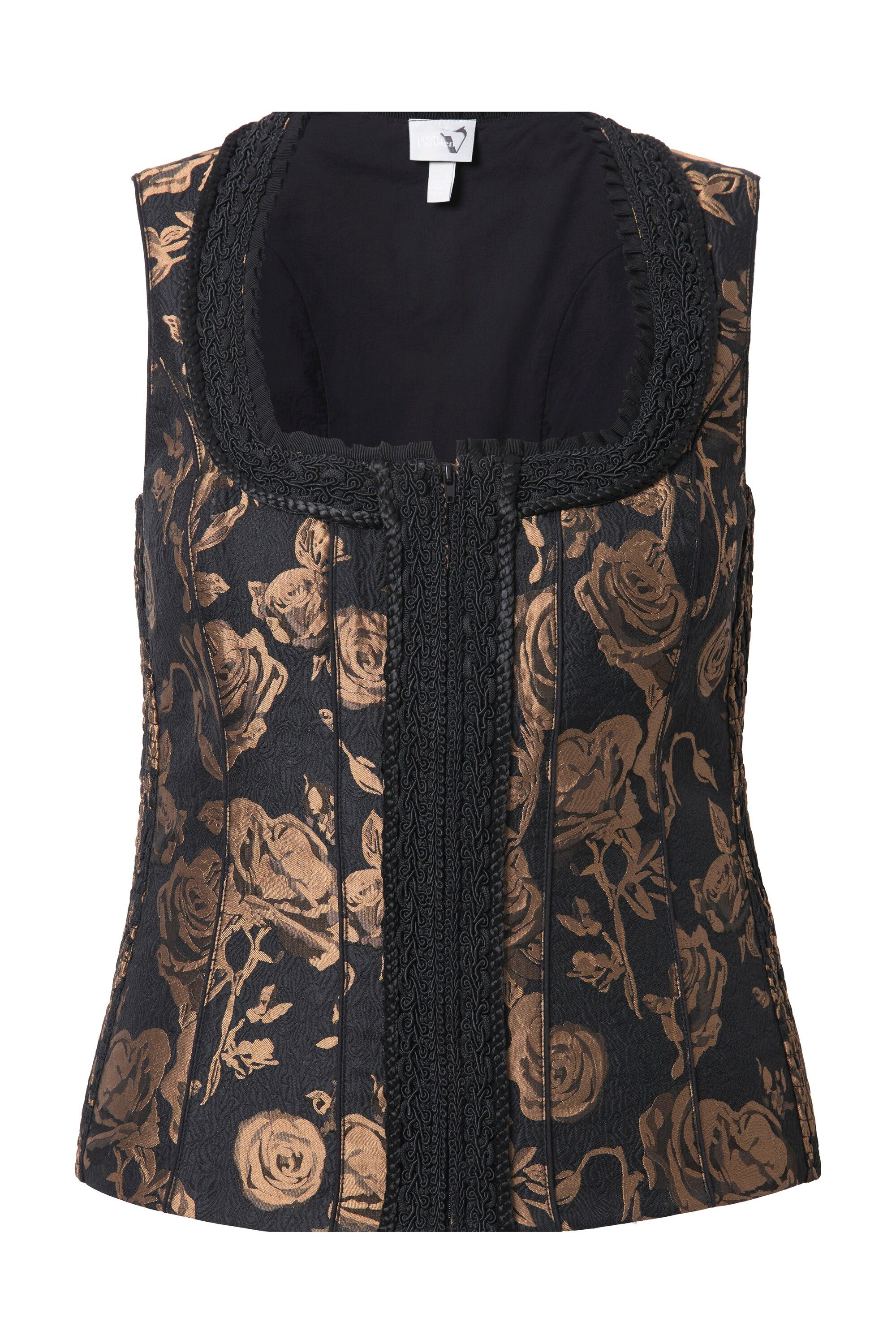 Ulla Popken Trachtenbluse Trachten-Mieder Slim Carrée-Ausschnitt Samt günstig online kaufen