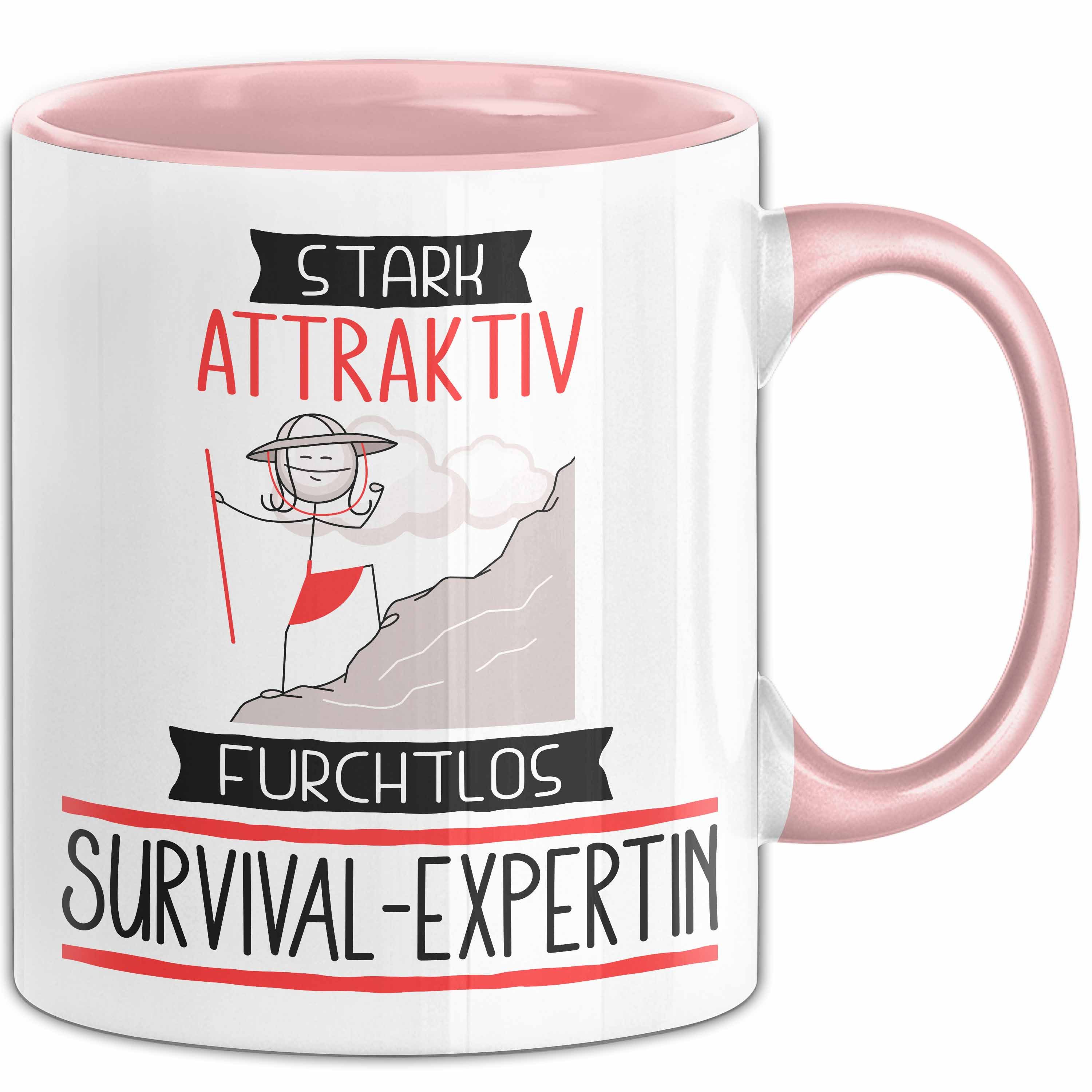 Trendation Tasse Survival-Expertin Tasse Geschenk Becher Stark Attraktiv Furchtlos Su