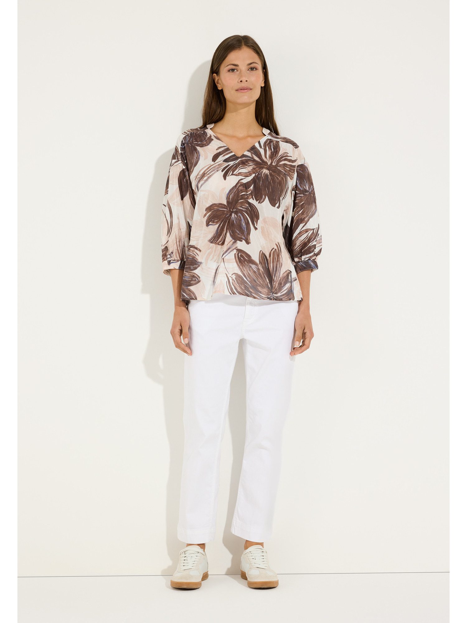 MORE&MORE Klassische Bluse fließende 3/4 Arm-Sommerbluse