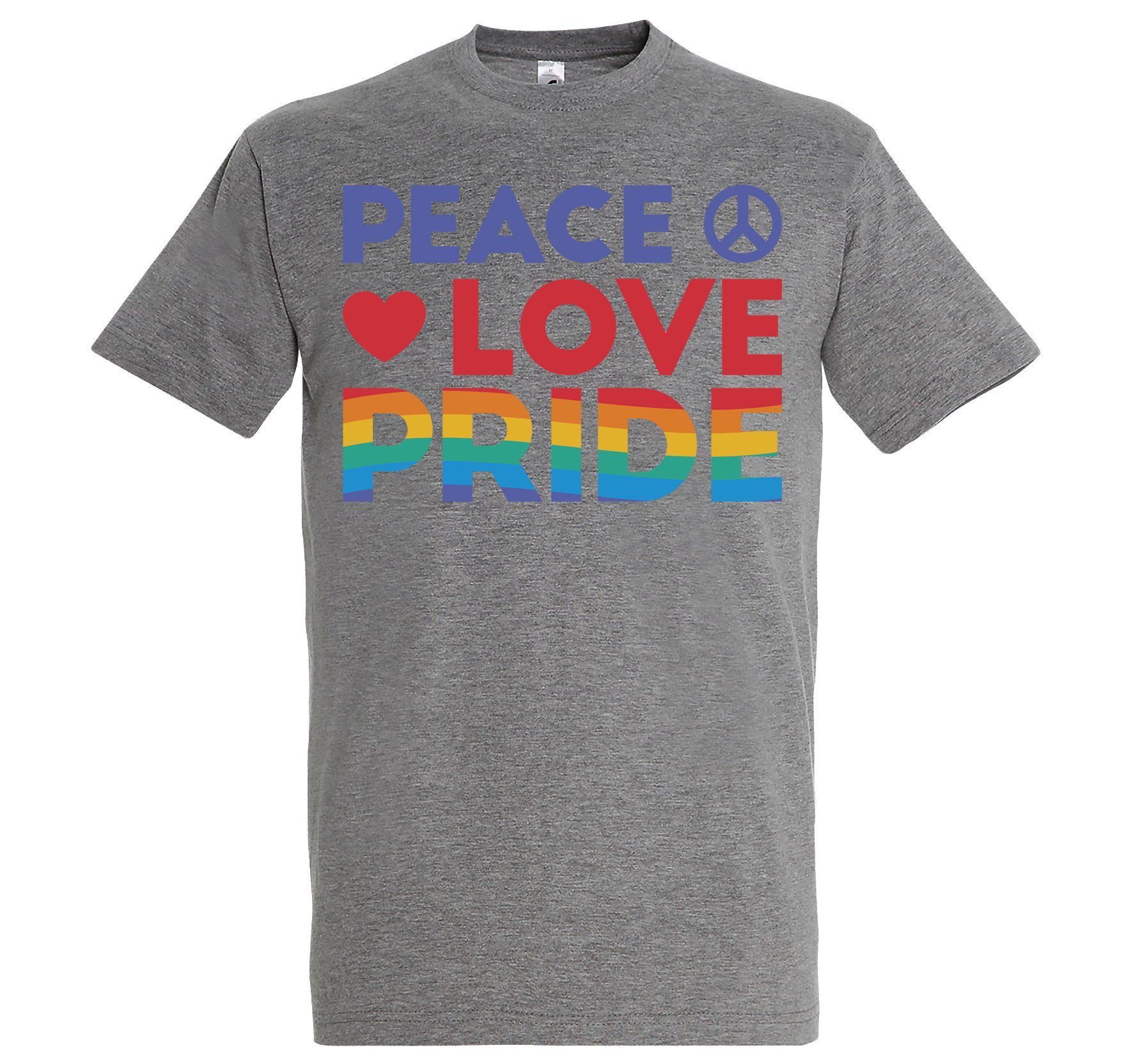 Youth Designz T-Shirt Peace Love Pride Herren T-Shirt mit Trendigem Frontdruck