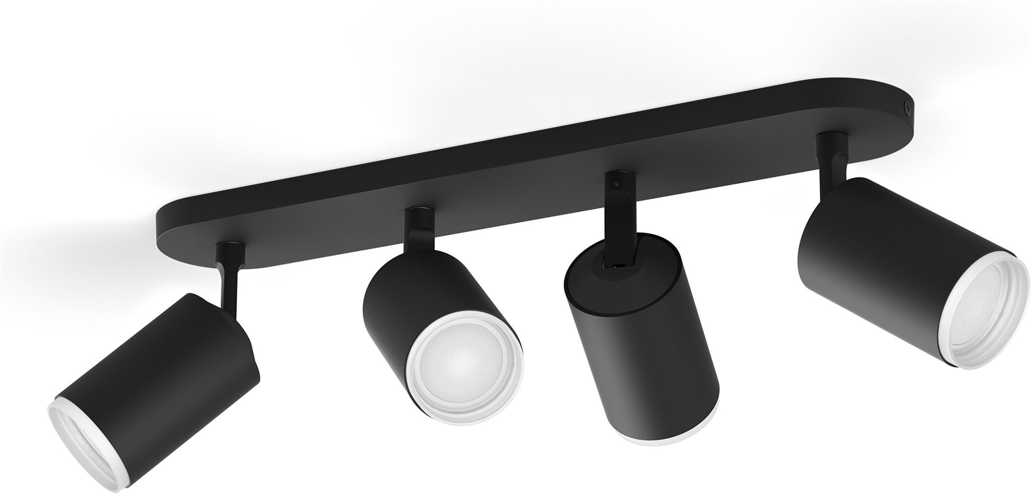 Philips Hue LED Deckenspot White & Color Ambiance Fugato 4er Aufbauspot, Abschaltautomatik, Bluetooth, CCT - über Fernbedienung, Dimmfunktion, Einschlafhilfe, Farbsteuerung, Farbwechsel, Memory, nach Trennung vom Netz, Nachtlichtfunktion, RGB, Smart Home, Timerfunktion, Weckerfunktion, dimmbar über Fernbedienung, mehrere Helligkeitsstufen, LED wechselbar, Farbwechsler, RGB, warmweiß - kaltweiß, Steuerbar per App und Stimme, Smart Home fähig, Farbfähig und Weißtöne