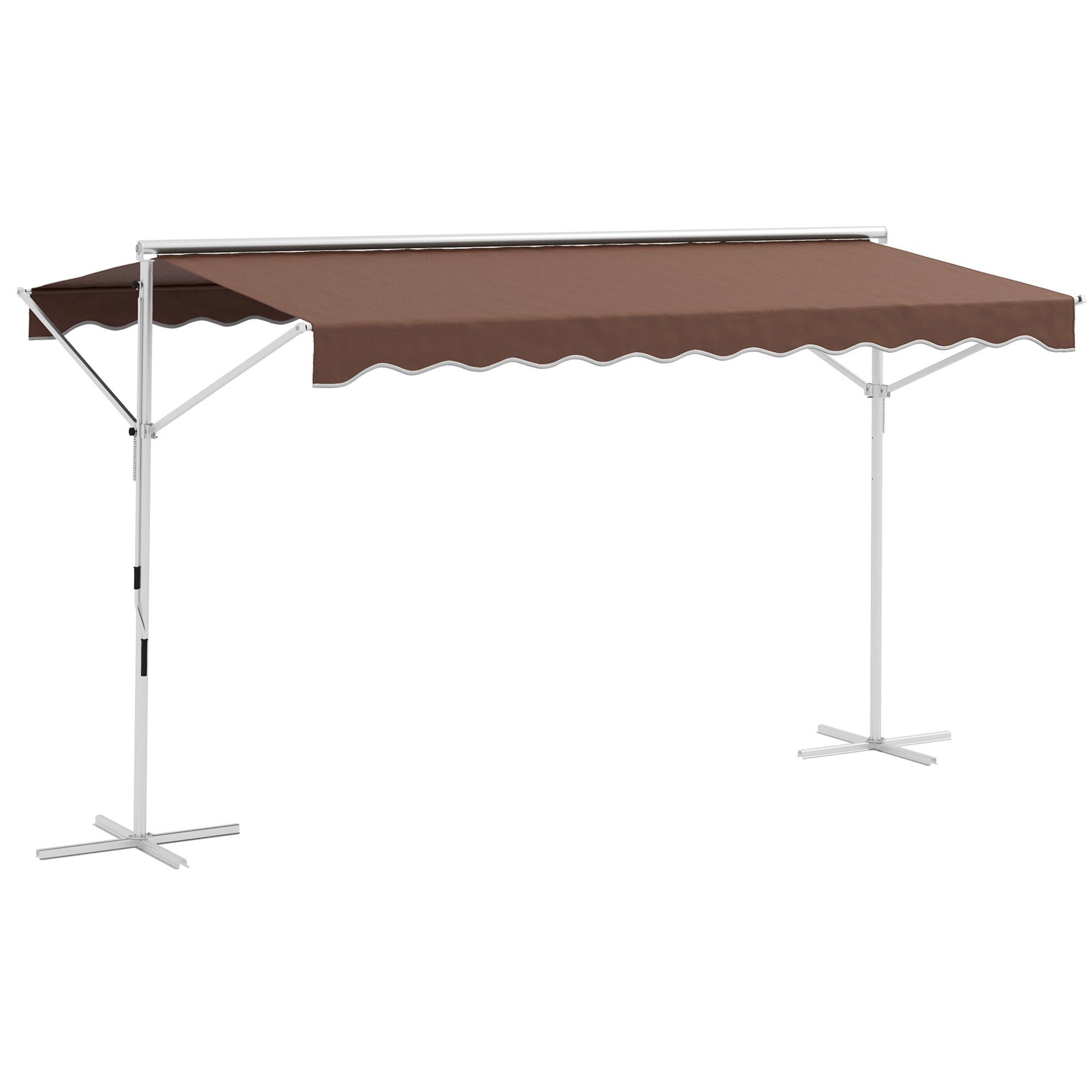 Outsunny Markise 4 x 3 m Standmarkise mit Faltarm Kurbel (Gartenmarkise, 1- günstig online kaufen