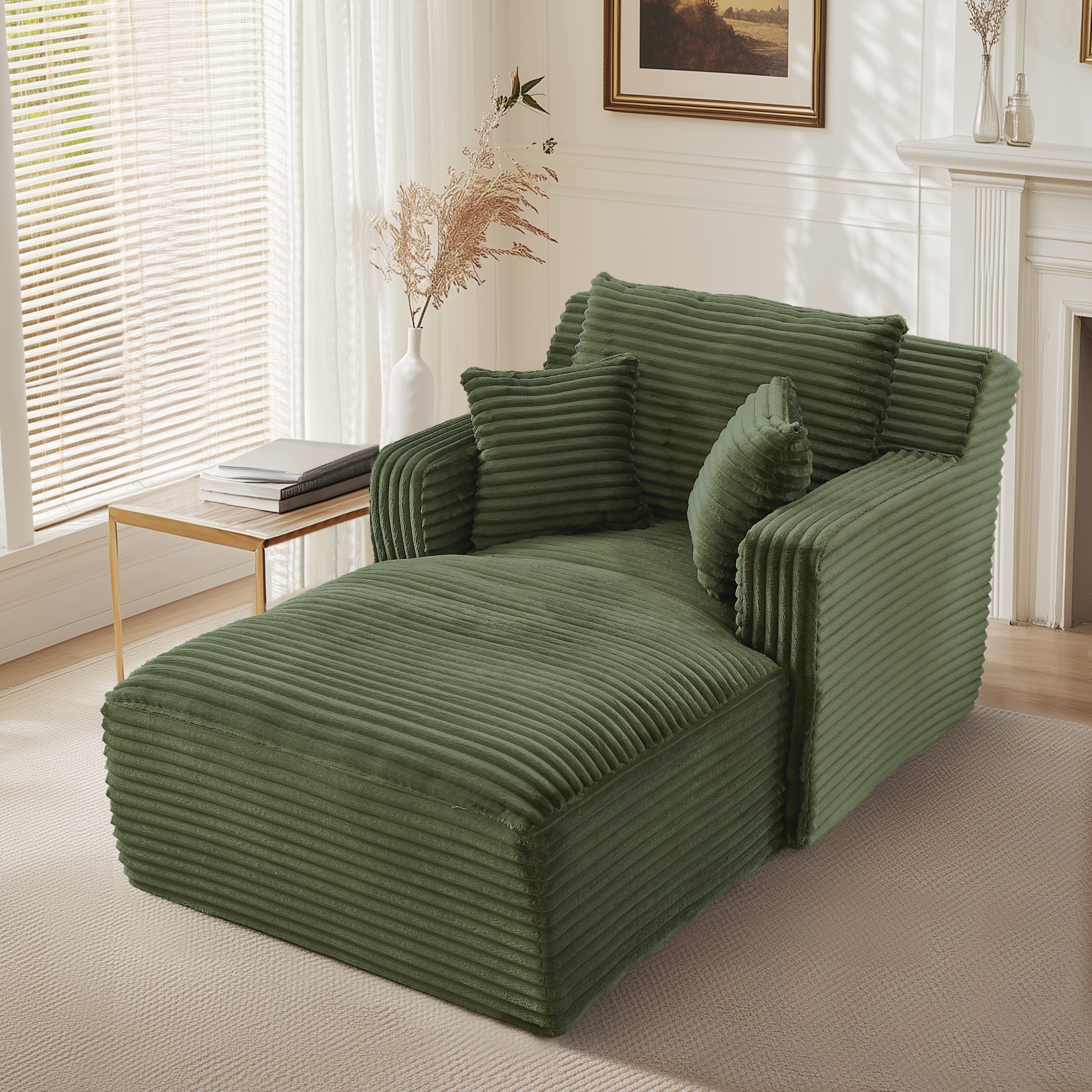 GLP Chaiselongue Bodensofa mit Schlaffunktion, Cord Chaiselongue Relaxsessel Schlafsofa ohne Montage