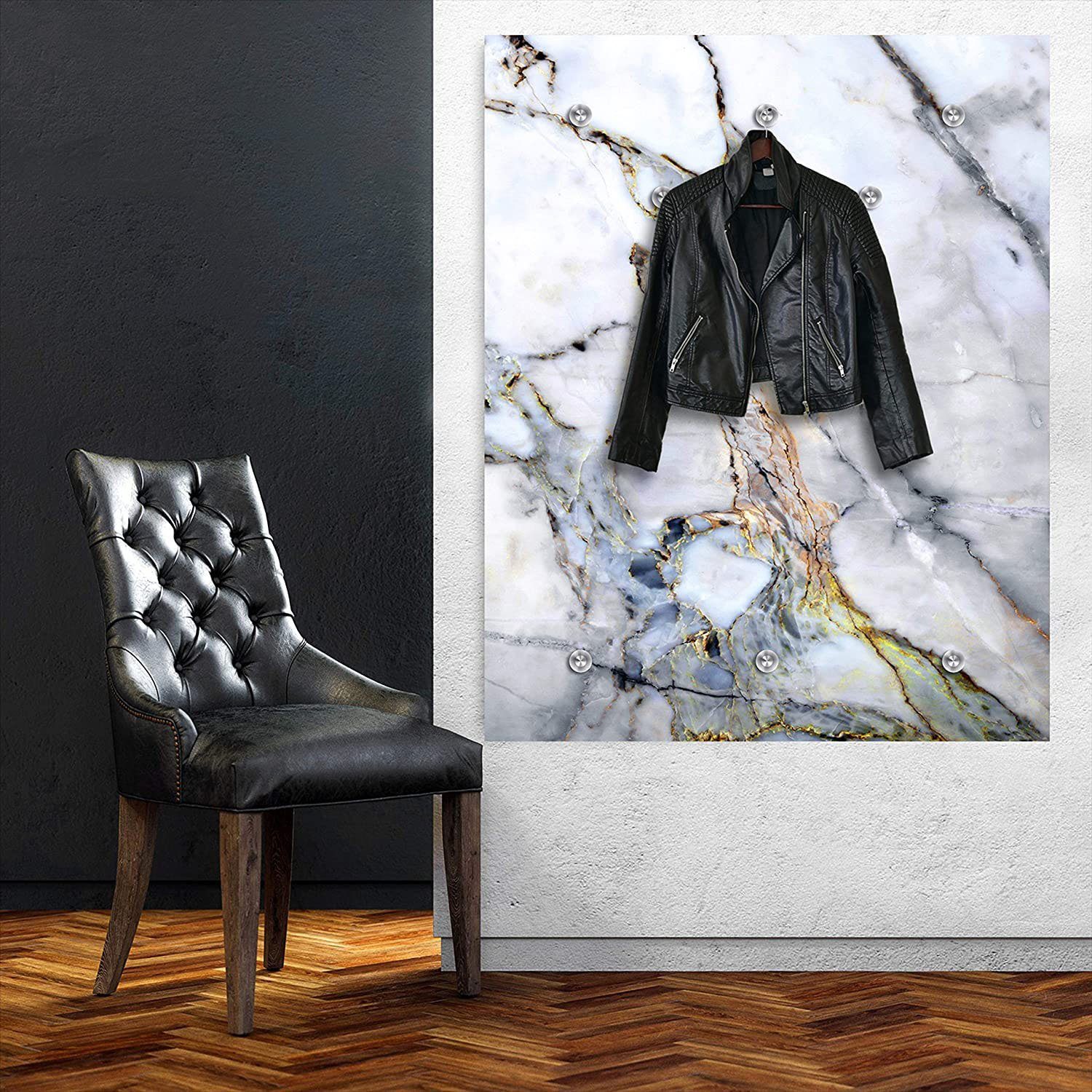 queence Garderobenleiste Marlik, Wanddeko, Wandgarderobe, Marmor