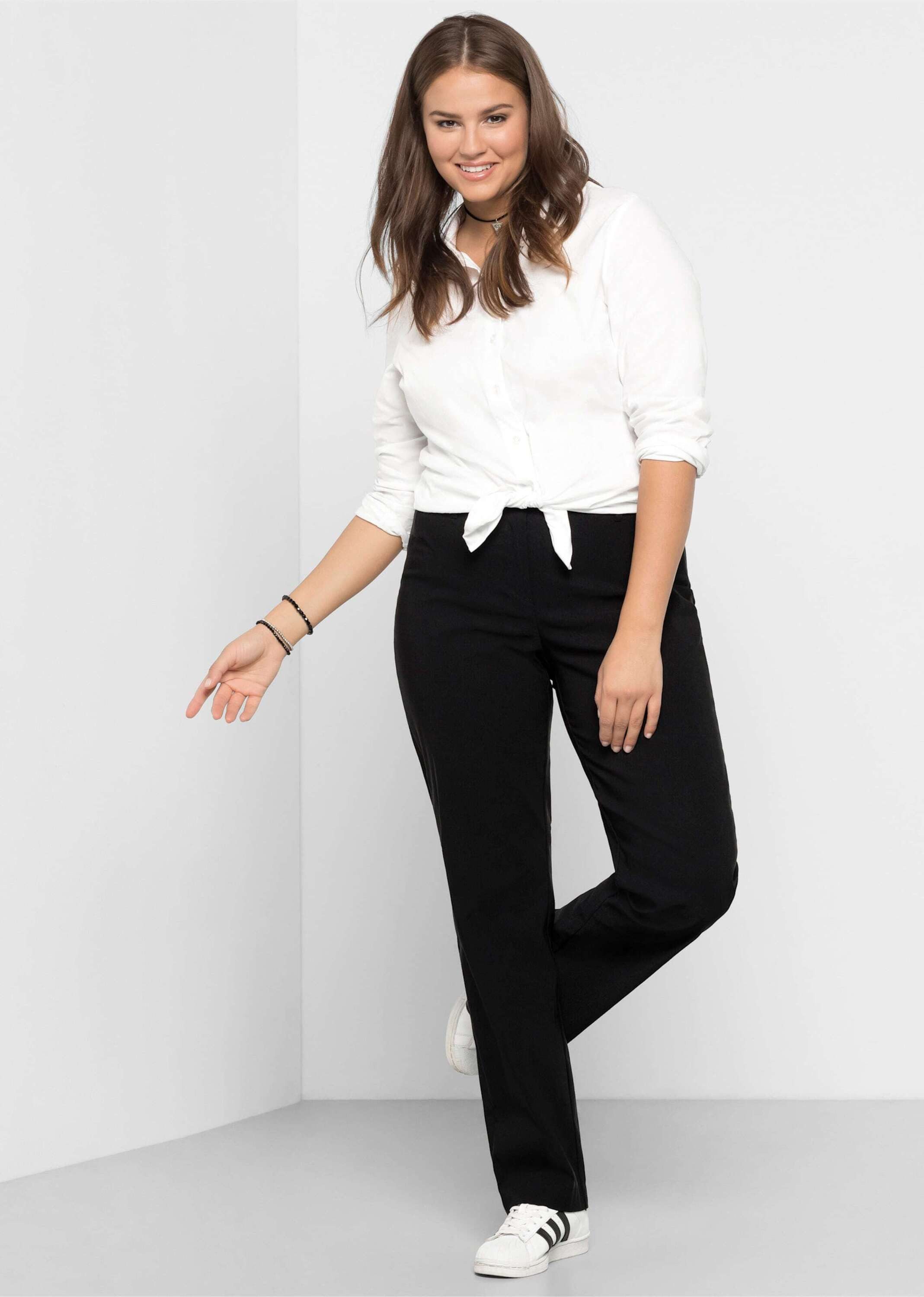 Sheego Jerseyhose Stretch-Hose normal mit schmalem Bund