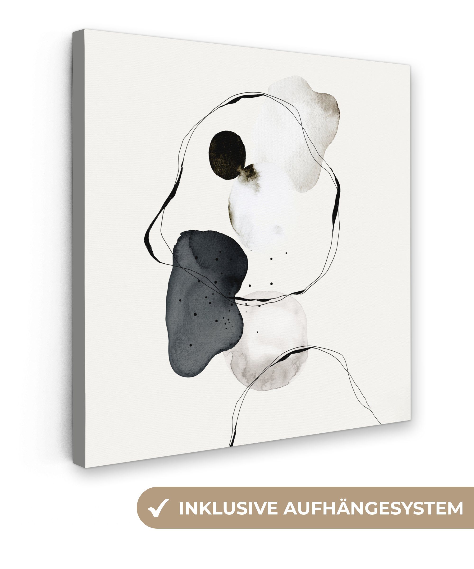 OneMillionCanvasses® Leinwandbild Abstrakt - Malerei - Kunst - Schwarz und günstig online kaufen