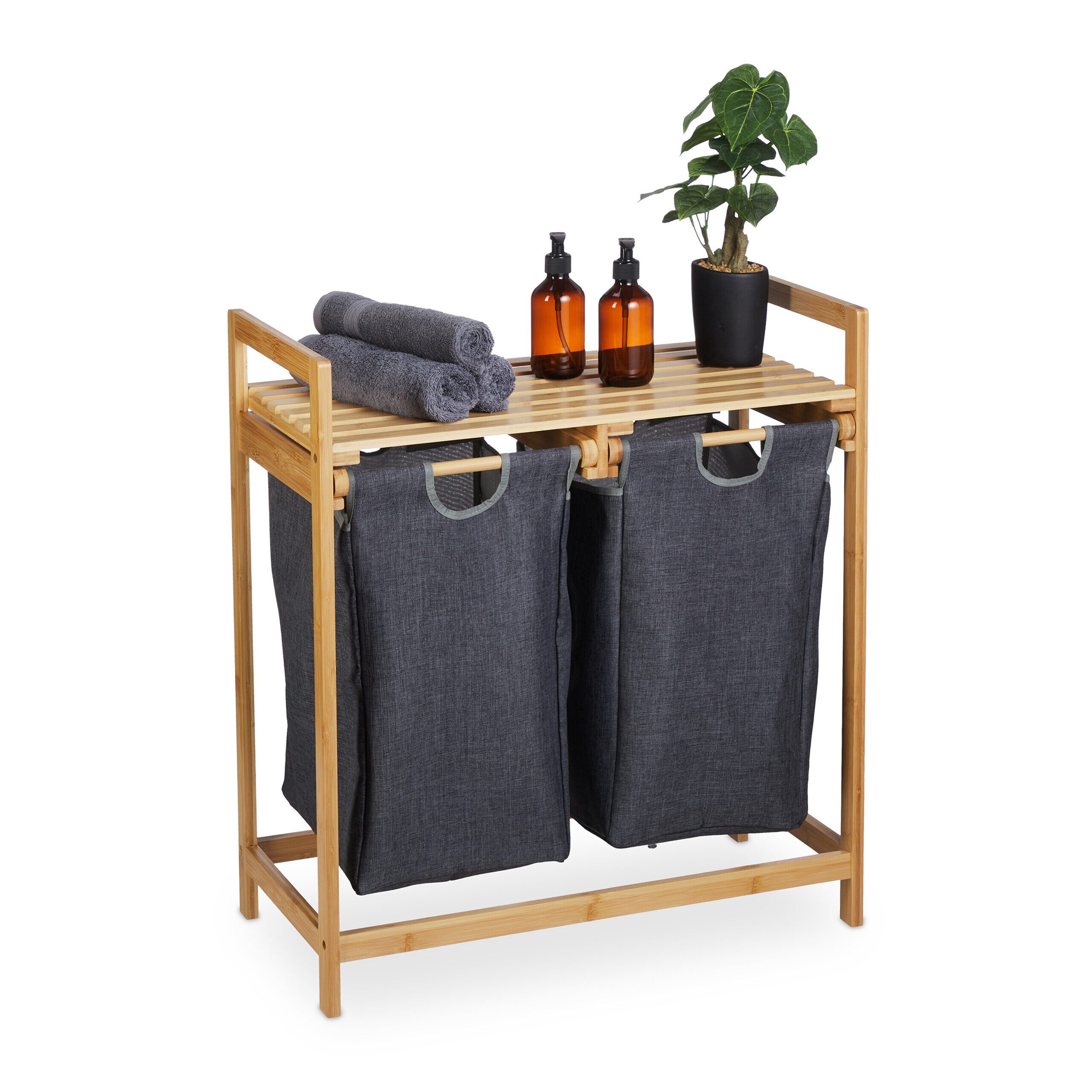 relaxdays Wäschekorb Regal mit 2 Fächern (1 St)