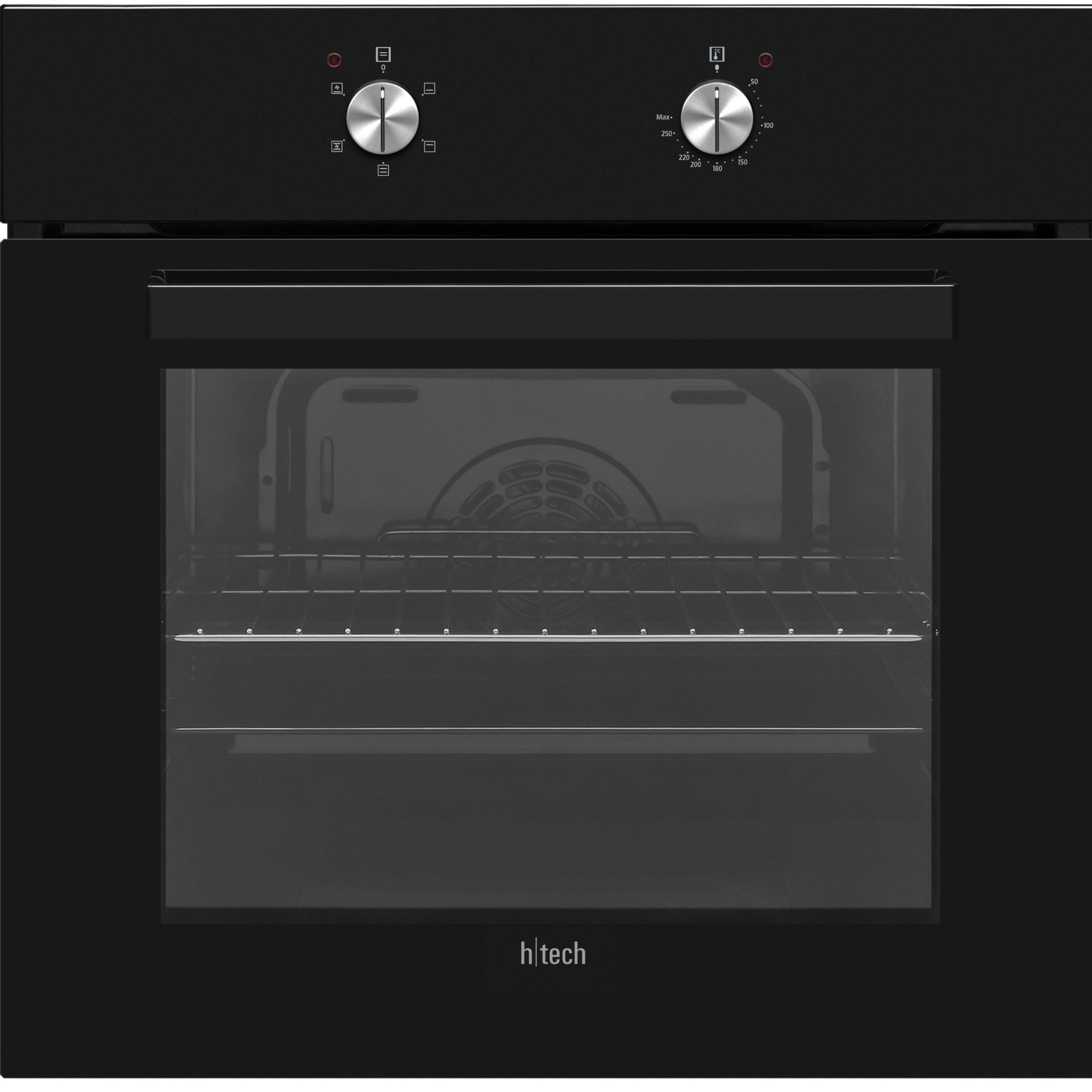 HTech Einbaubackofen WB1300, Garraum Volumen: 69 Liter, Schwarzes Design