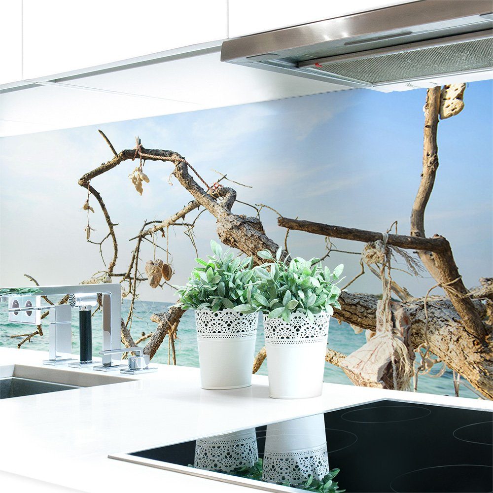 DRUCK-EXPERT Küchenrückwand Küchenrückwand mm 0,4 selbstklebend Strandgut Hart-PVC Premium