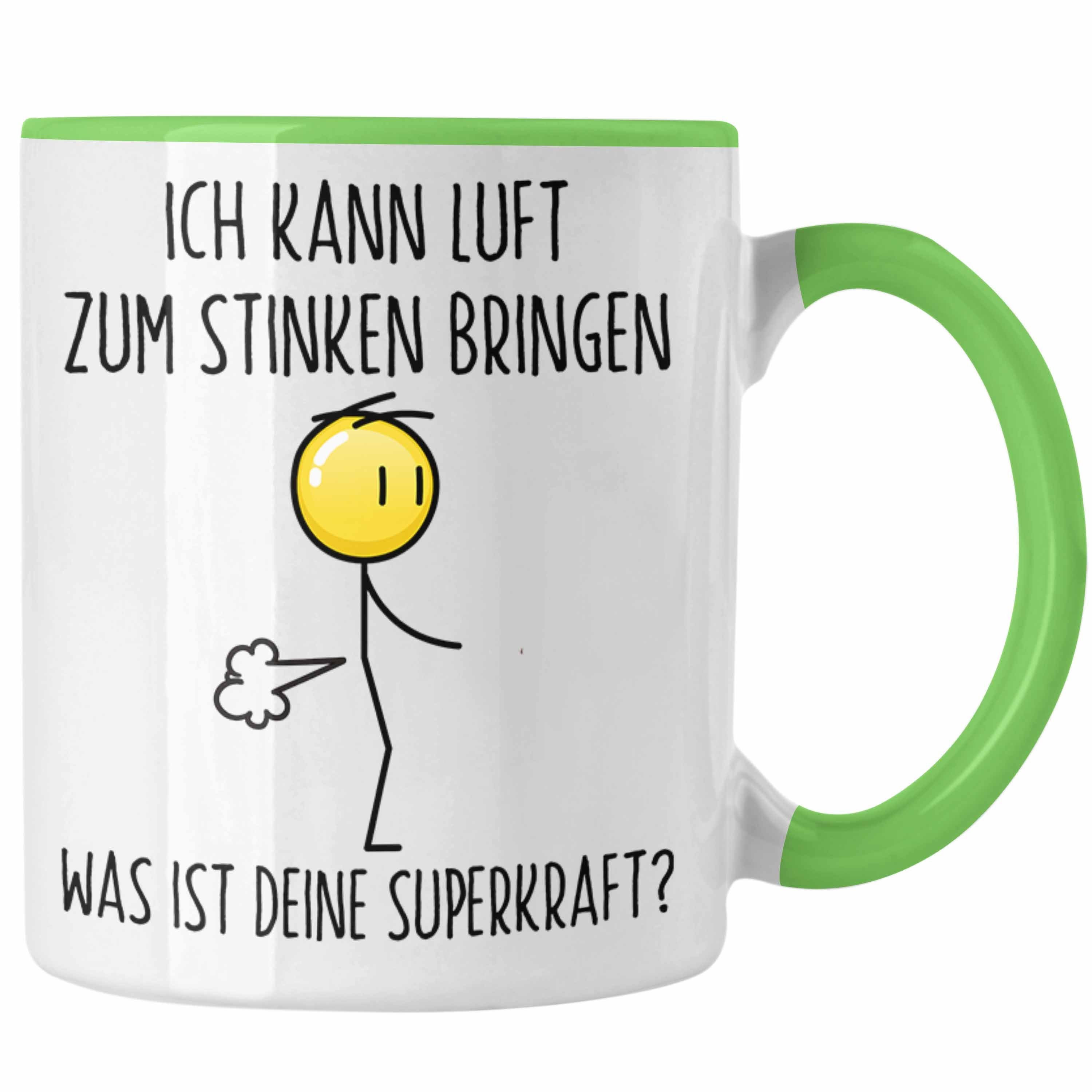 Trendation Tasse Furz Tasse Geschenk Vater Papa Freund Lustiger Spruch Furzen Pupsen Mä Grün