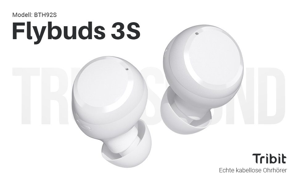 Tribit Bluetooth 5.2 Kabellos In-Ear-Kopfhörer Bluetooth, FlyBuds ENC Assistant, Bluetooth-Kopfhörer Rauschunterdrückung) 3S mit 5.2, A2DP AVRCP Kabellos Bluetooth Bluetooth, HFP, Mikrofon Bluetooth, Kopfhörer (Voice