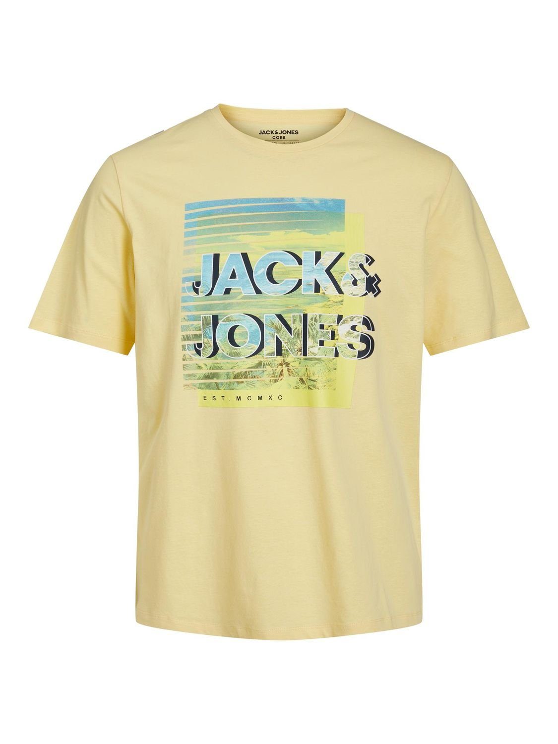 Baumwolle Pale & Jones JCOBOOSTER 12239459 Jack T-Shirt (1-tlg) Banana aus