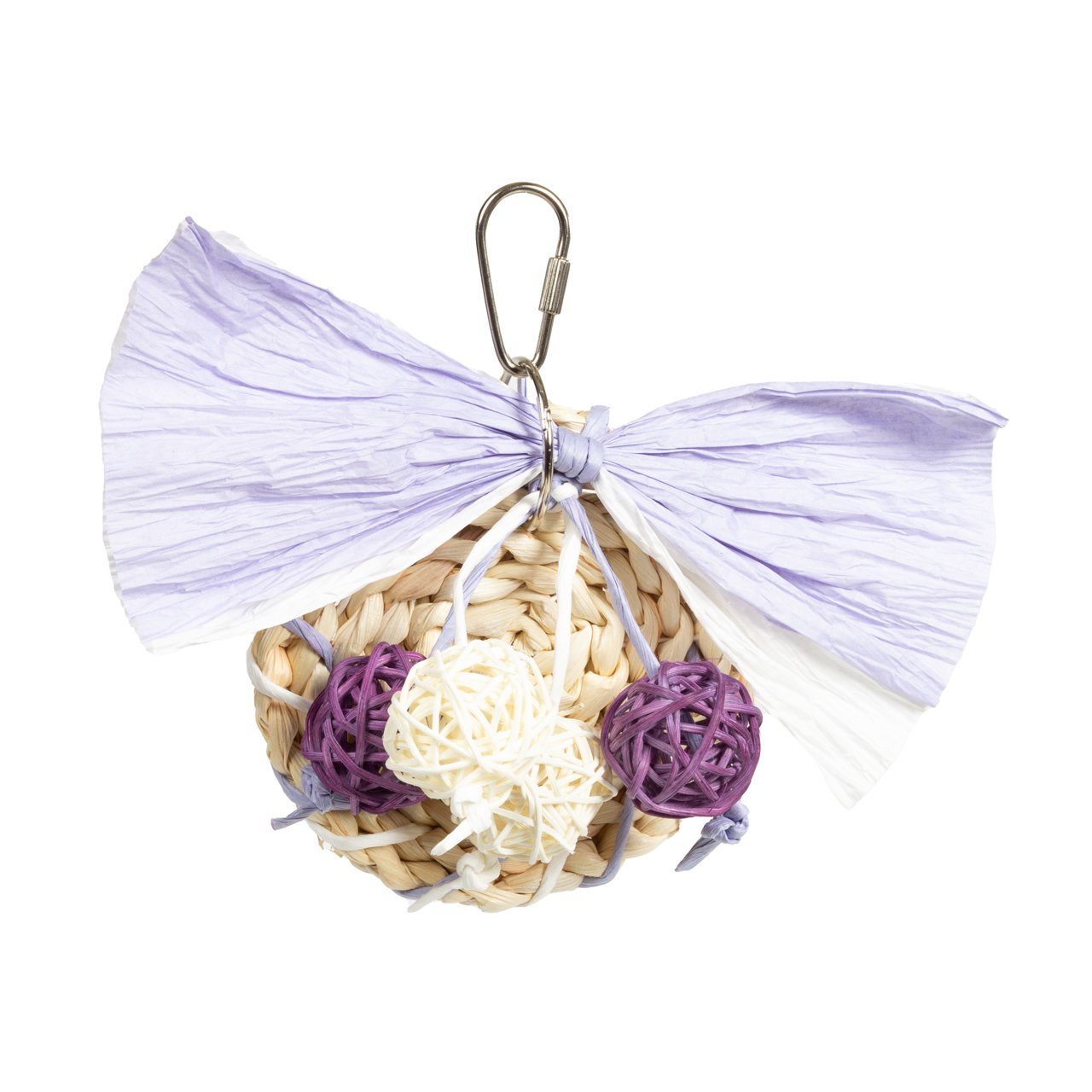 Happy Bird Vogelspielplatz Vogelspielzeug Purple Flutter Disk, Schredderspielzeug für kleine Papageien, Sittiche, ca. 18 x 12 x 5 cm