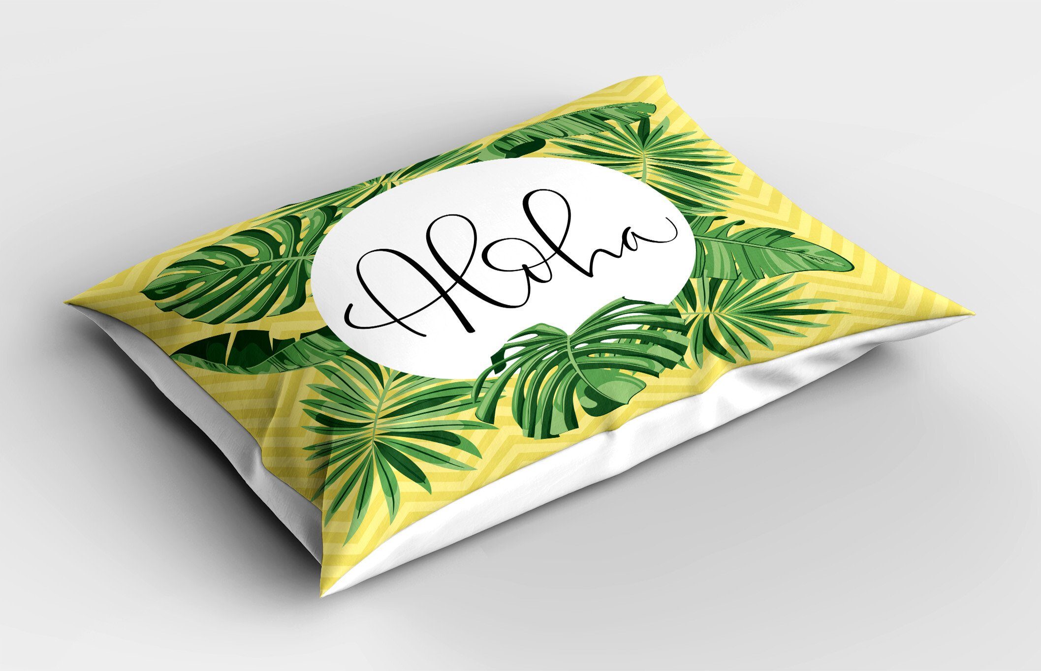 (1 Bleistiftzeichnung Queen Gedruckter Abakuhaus Kissenbezüge Size Blätter Kopfkissenbezug, Stück), Zigzags Aloha Dekorativer