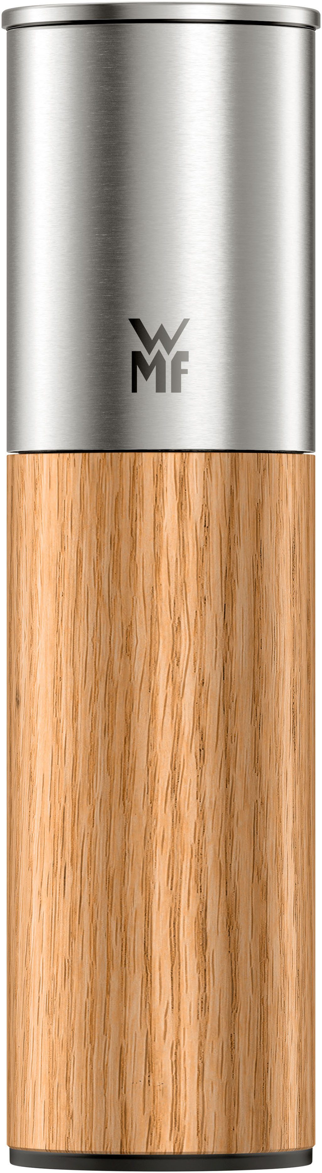 WMF Gewürzmühle Nature Pro Edelstahl manuell, (1 Stück), Keramikmahlwerk, einstellbarer Mahlgrad, Aromaschutzdeckel, Holz